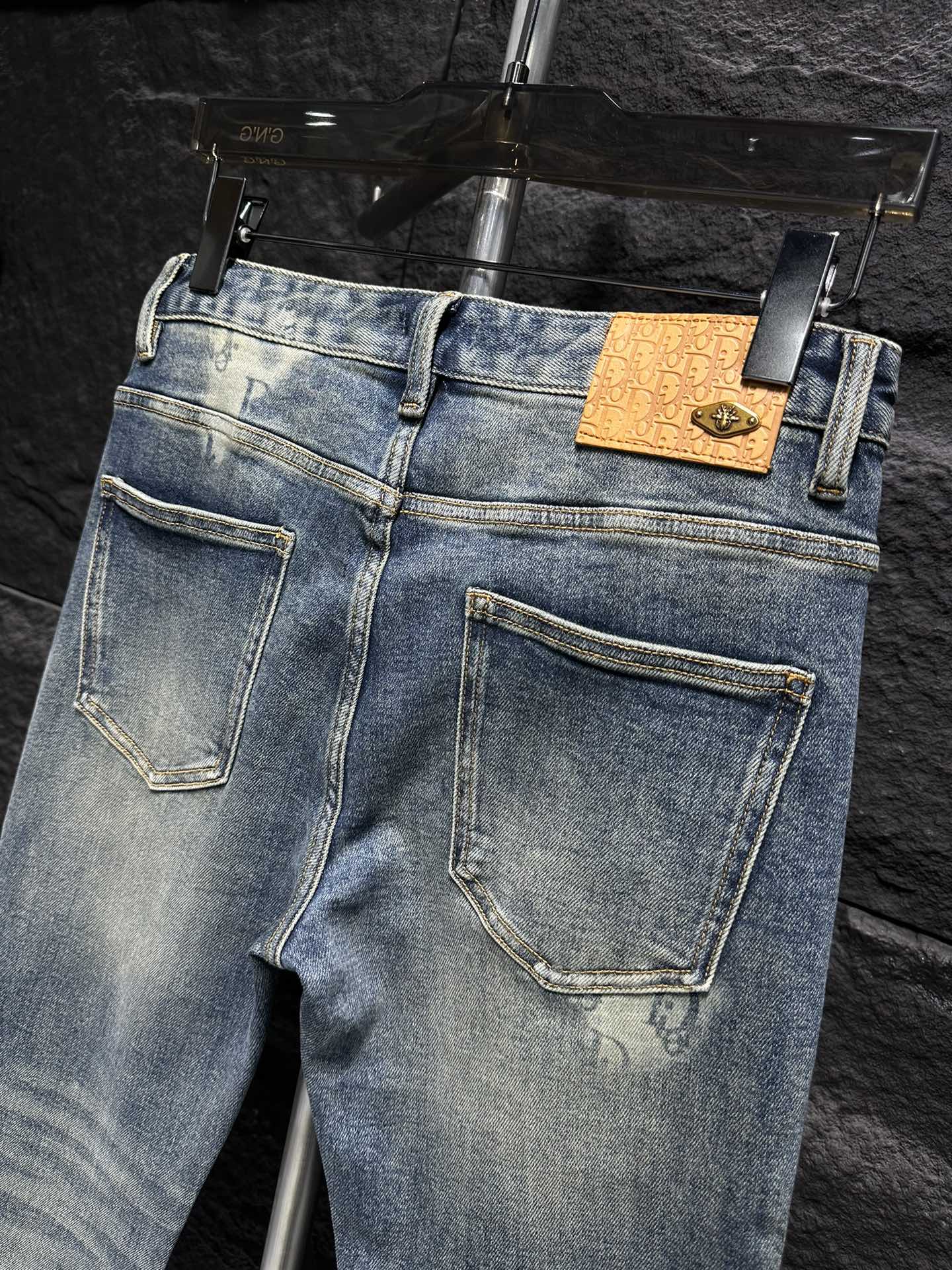 Dior Distressed Denim Jeans - Slim Fit, Light Blue Wash, Designer Style 9 i1746175803 9797 6