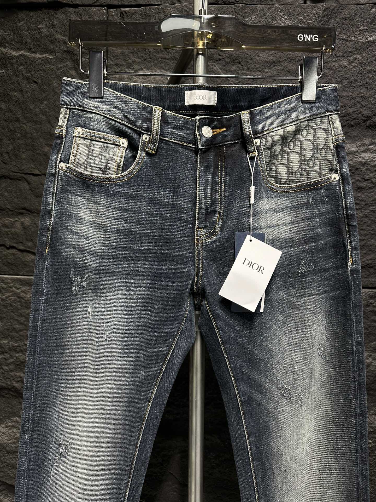 Dior Men's Jeans Blue Vintage Fashionable Slim Fit Denim Pants 4 i1746175887 4570 6
