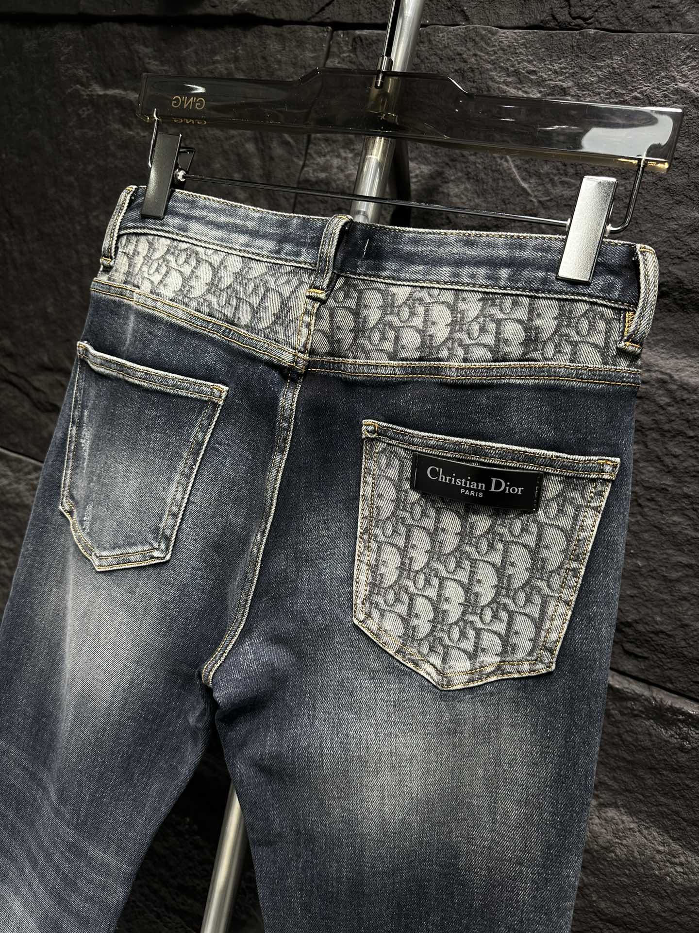Dior Men's Jeans Blue Vintage Fashionable Slim Fit Denim Pants 11 i1746175887 5940 4