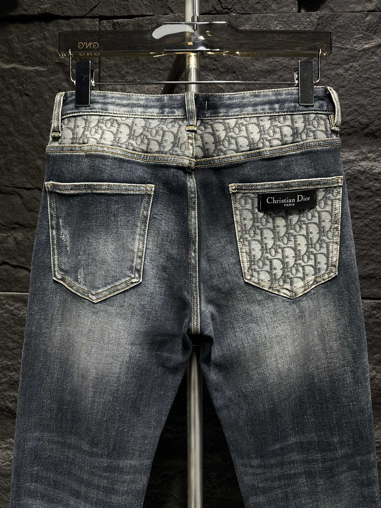 Dior Men's Jeans Blue Vintage Fashionable Slim Fit Denim Pants 9 i1746175887 6203 2