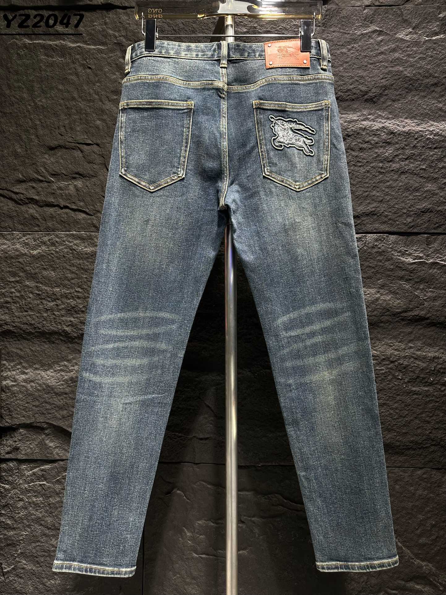 Burberry Men's Blue Wash Denim Jeans with Embroidered Logo Pocket Detail 2 i1746175945 5876 0