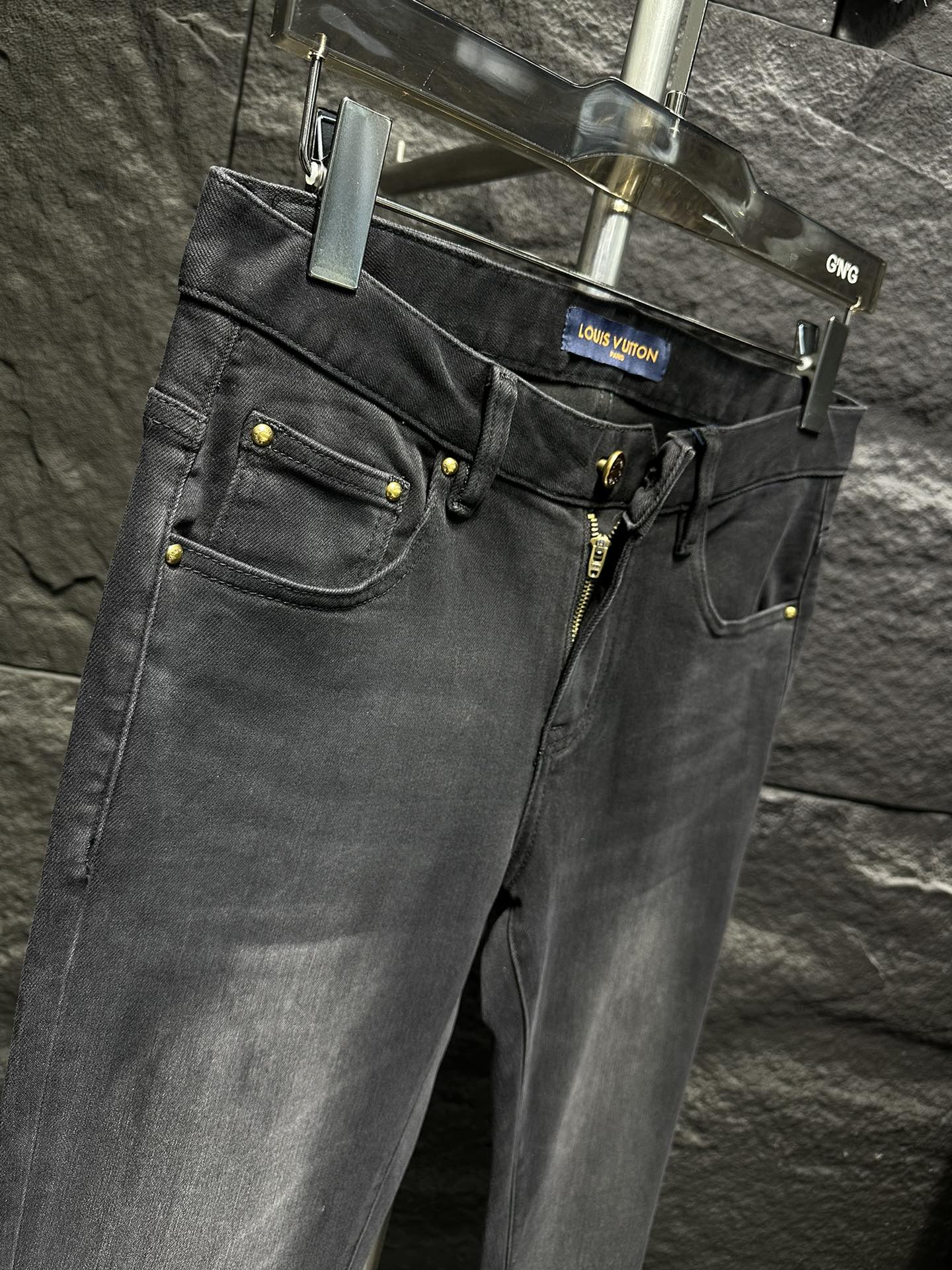 Louis Vuitton Men's Black Jeans with Signature Checkered Pocket Detail 7 i1746337788 7662 5