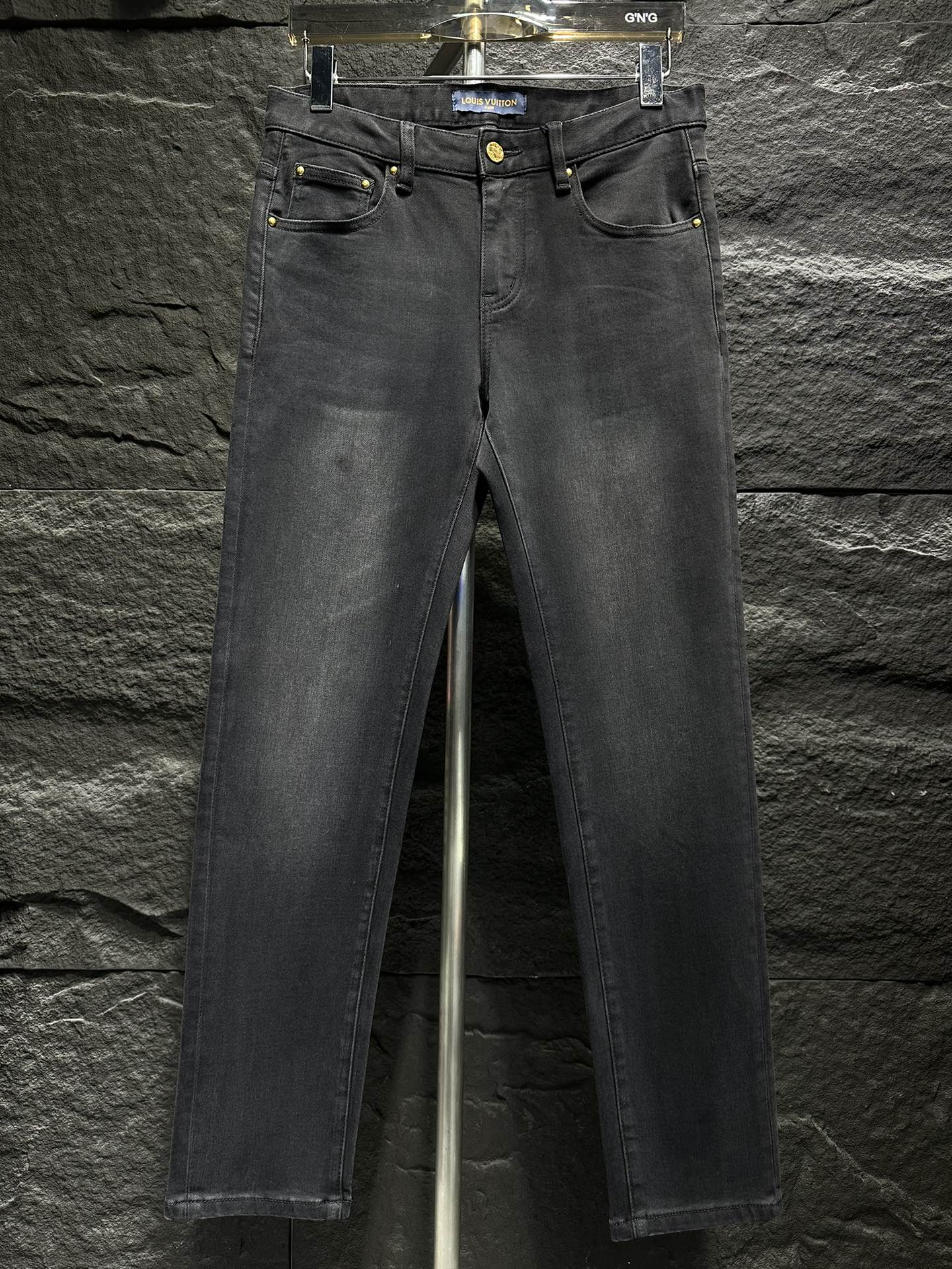 Louis Vuitton Men's Black Jeans with Signature Checkered Pocket Detail 3 i1746337788 8375 0