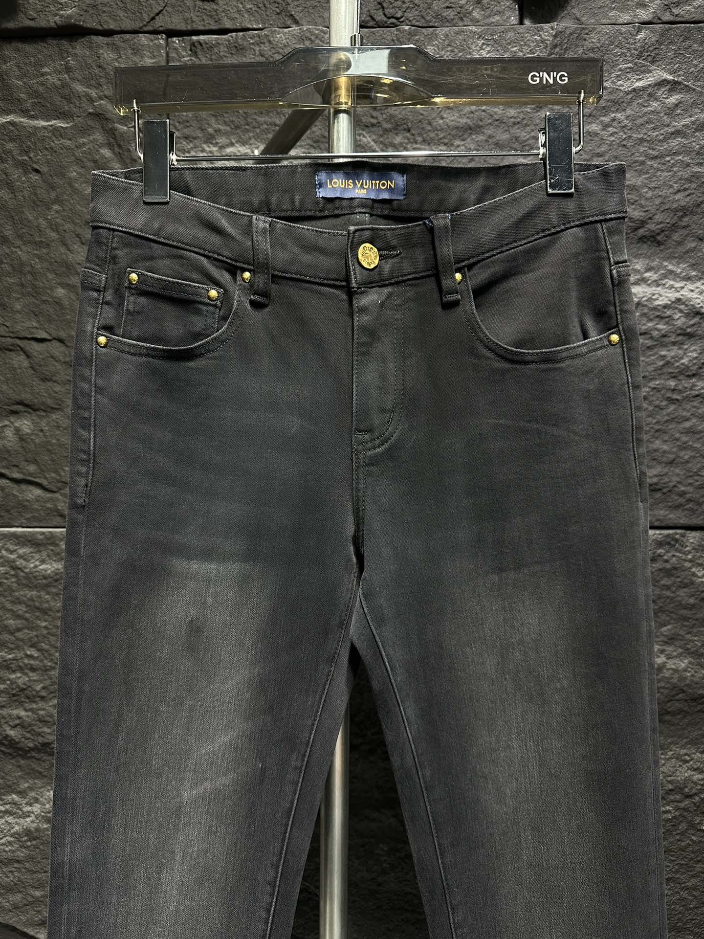 Louis Vuitton Men's Black Jeans with Signature Checkered Pocket Detail 4 i1746337789 1219 8