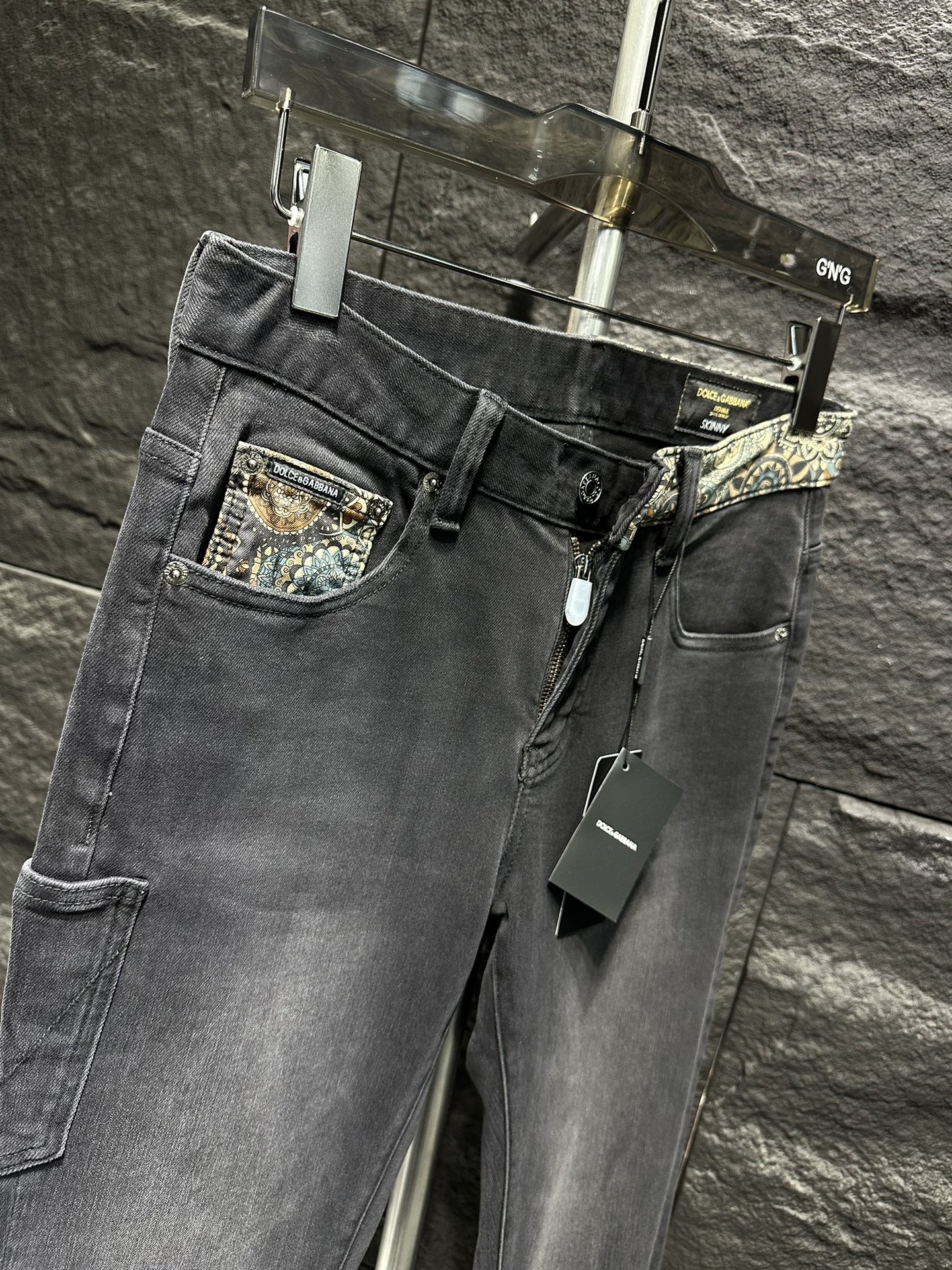 Dolce & Gabbana Men's Slim-Fit Denim Jeans with Paisley Accent 7 i1746712570 4911 0