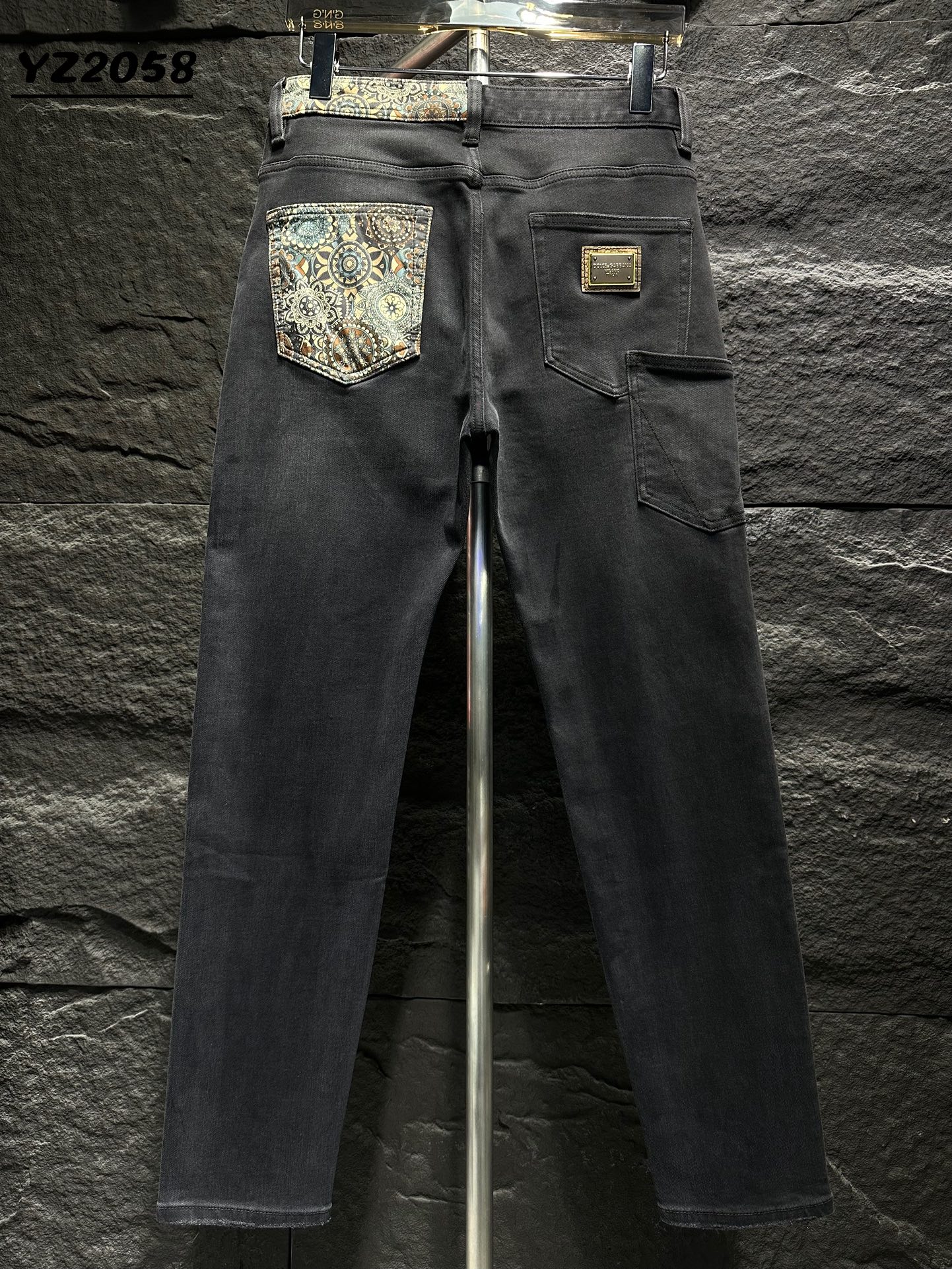 Dolce & Gabbana Men's Slim-Fit Denim Jeans with Paisley Accent 3 i1746712570 9000 0