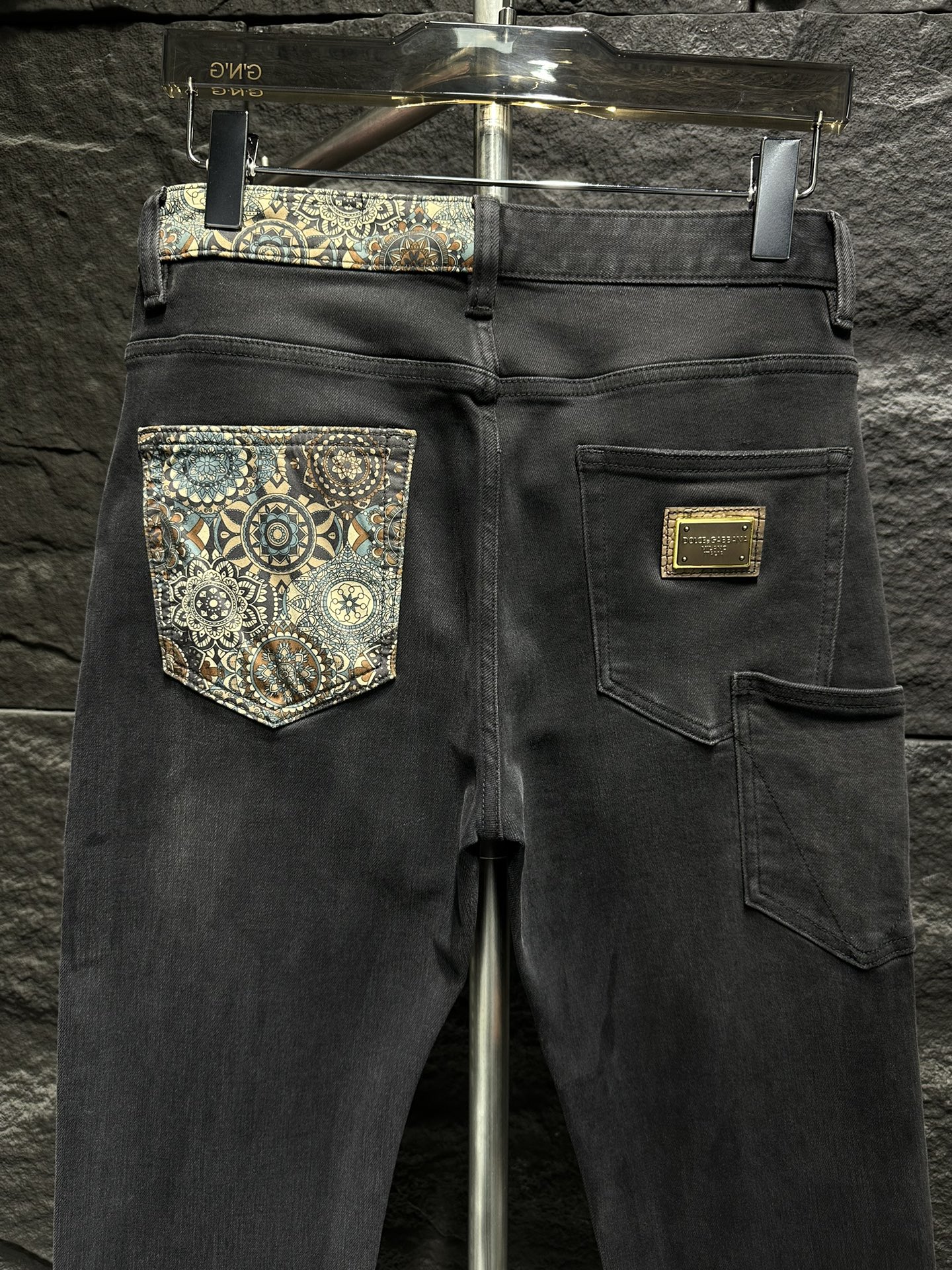 Dolce & Gabbana Men's Slim-Fit Denim Jeans with Paisley Accent 8 i1746712572 3882 0