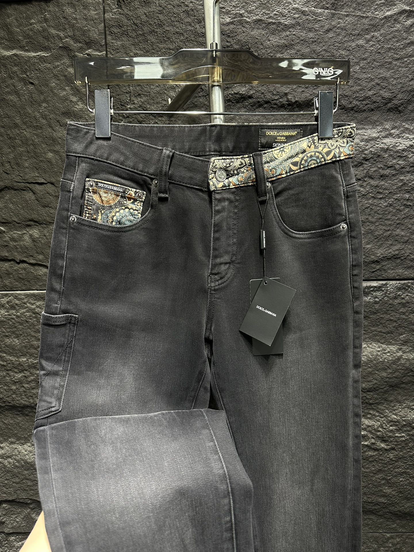Dolce & Gabbana Men's Slim-Fit Denim Jeans with Paisley Accent 6 i1746712572 8375 0