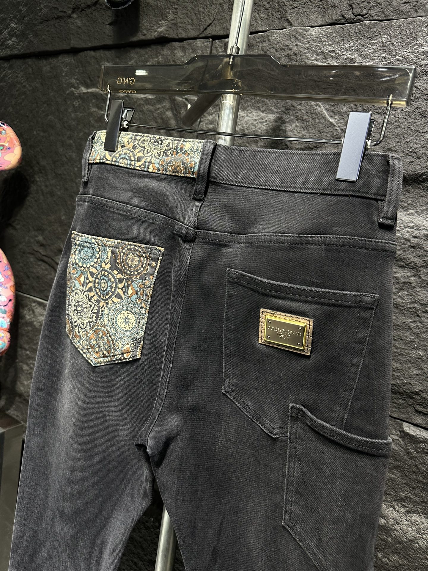 Dolce & Gabbana Men's Slim-Fit Denim Jeans with Paisley Accent 10 i1746712572 933 0