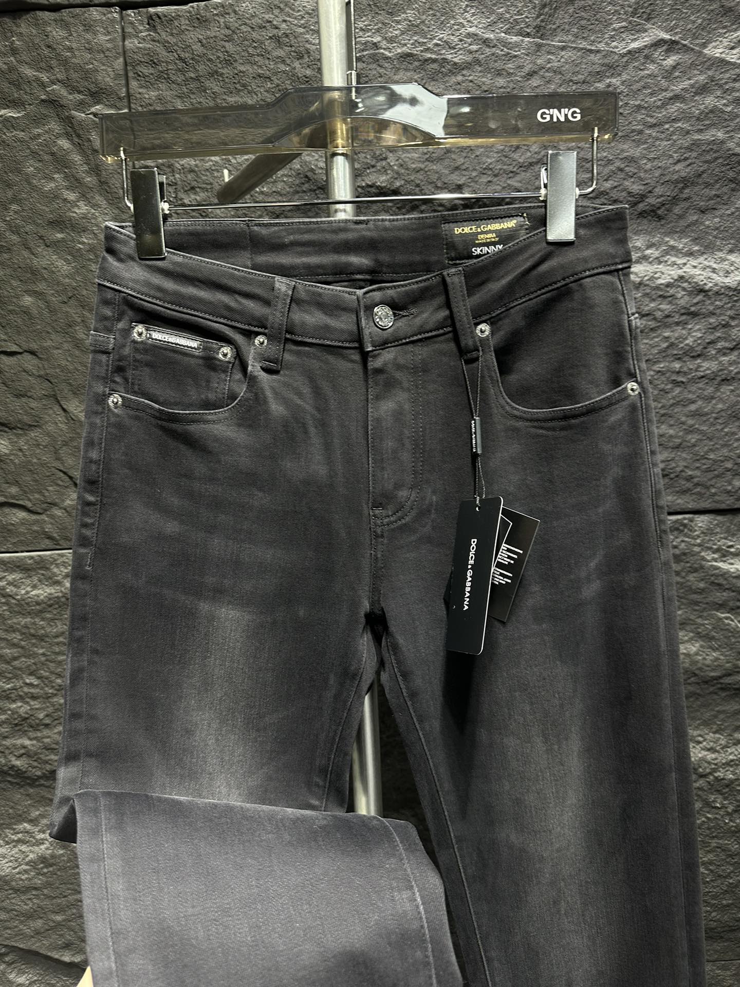 Dolce & Gabbana Men's Slim-Fit Black Wash Jeans with DG Logo 6 i1747547669 6078 2