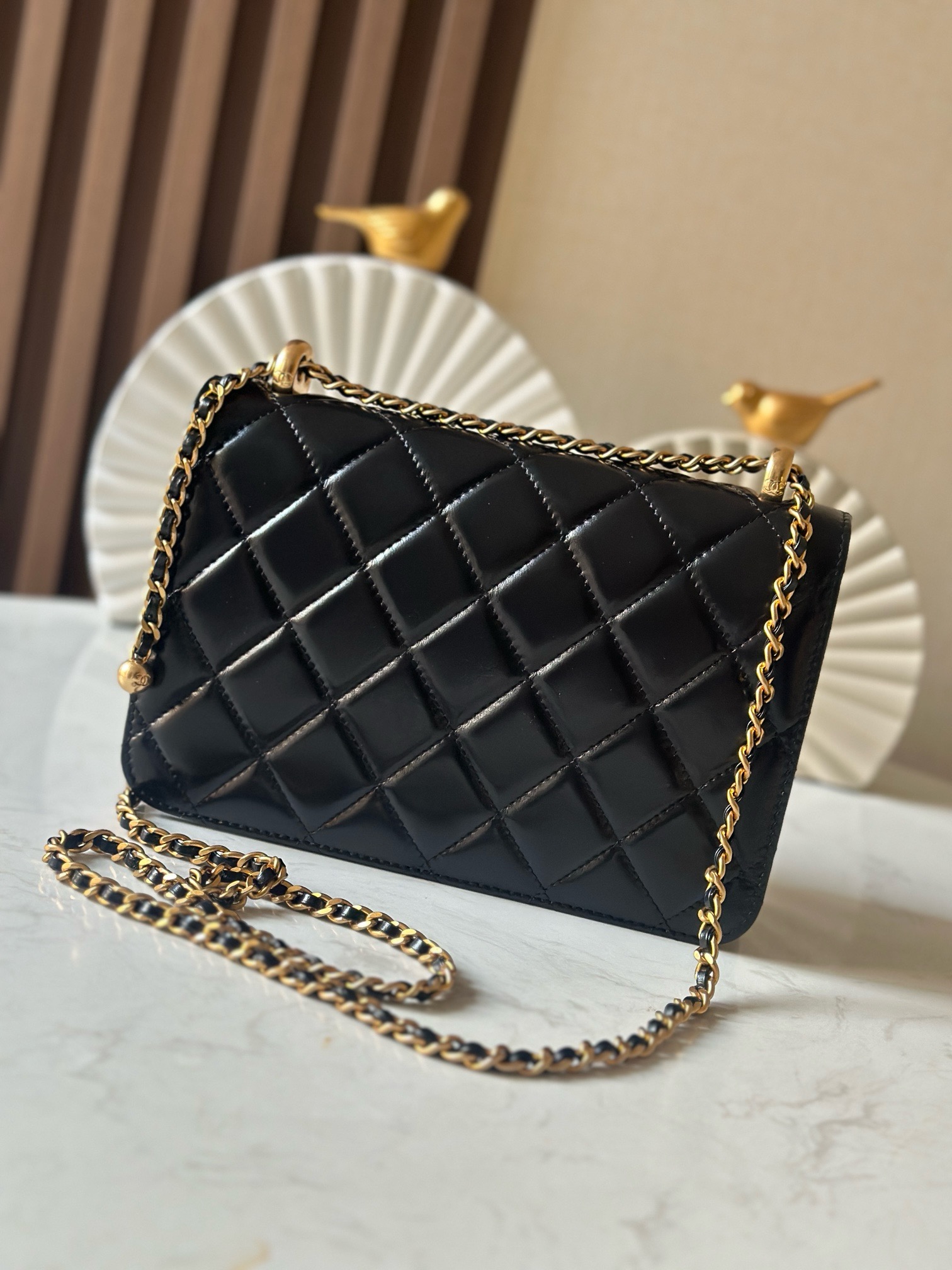 Chanel Style Black Leather Chain Bag Bags Chain Bag detail image 4 from source 776545