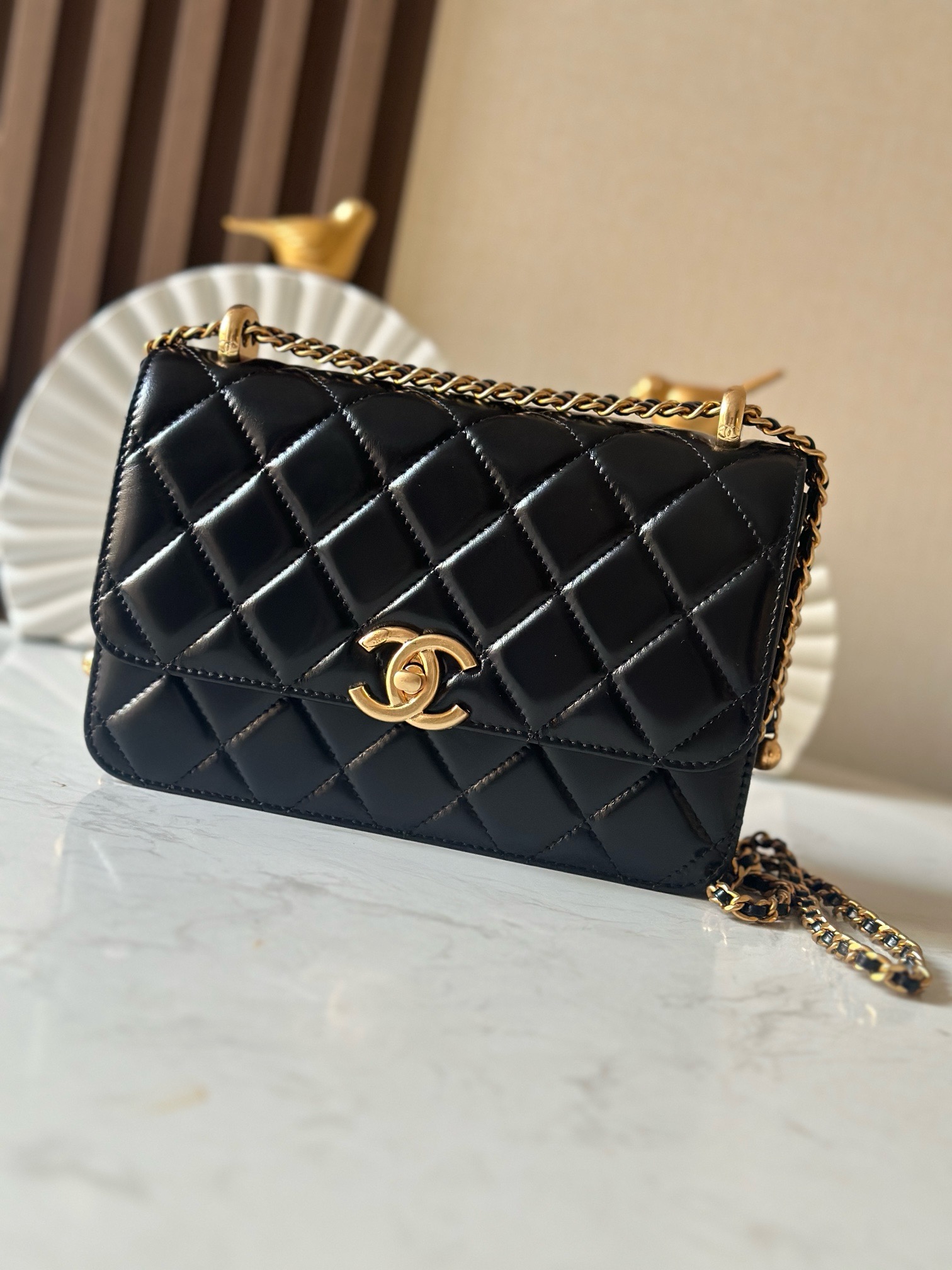 Chanel Style Black Leather Chain Bag Bags Chain Bag detail image 1 from source 776545