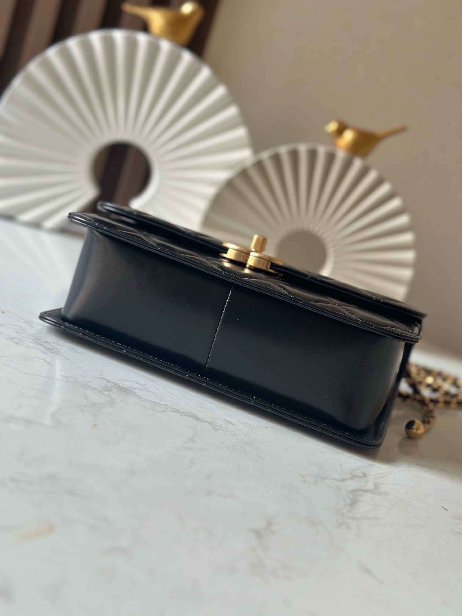 Chanel Style Black Leather Chain Bag Bags Chain Bag detail image 5 from source 776545