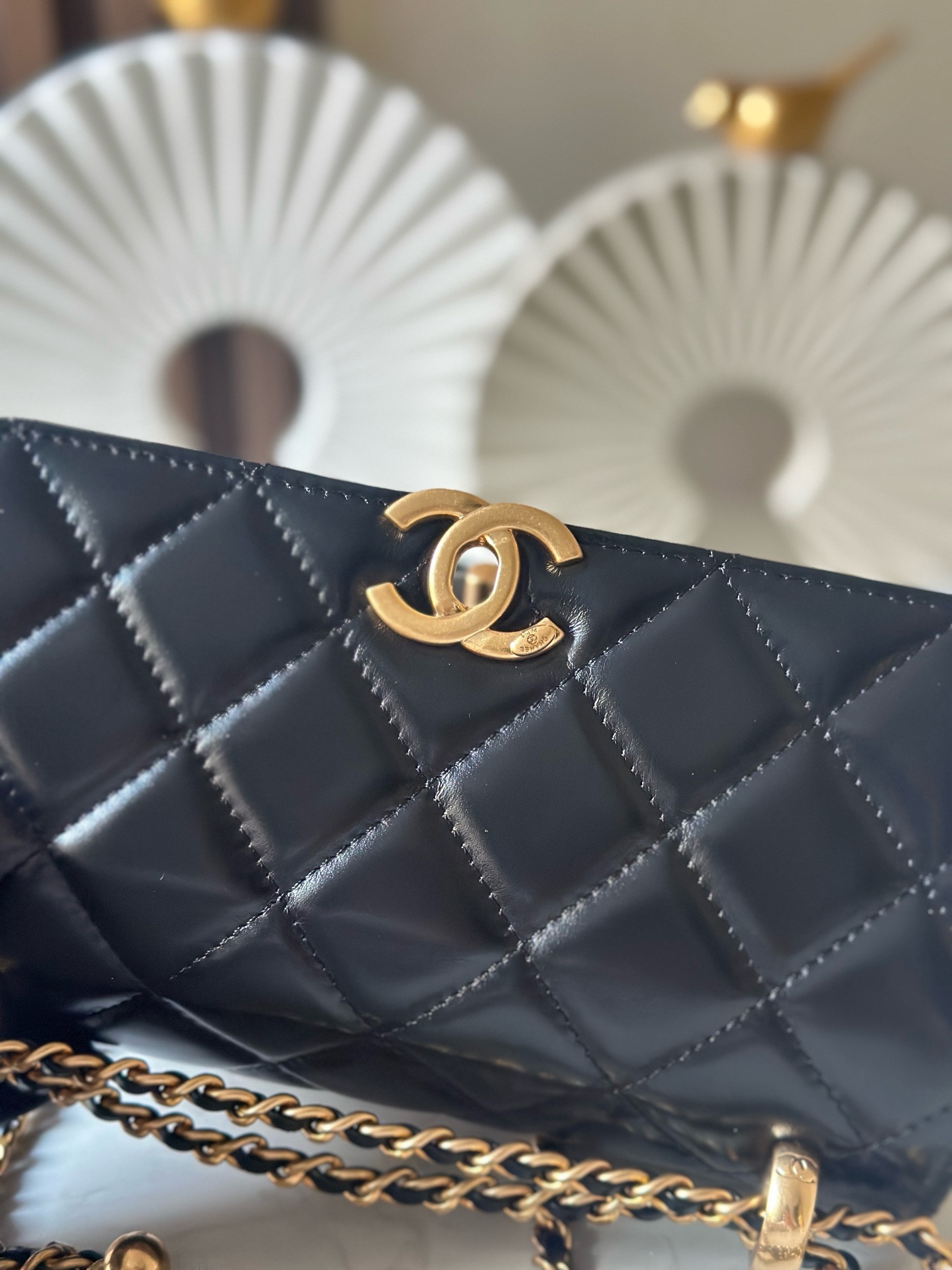 Chanel Style Black Leather Chain Bag Bags Chain Bag detail image 6 from source 776546