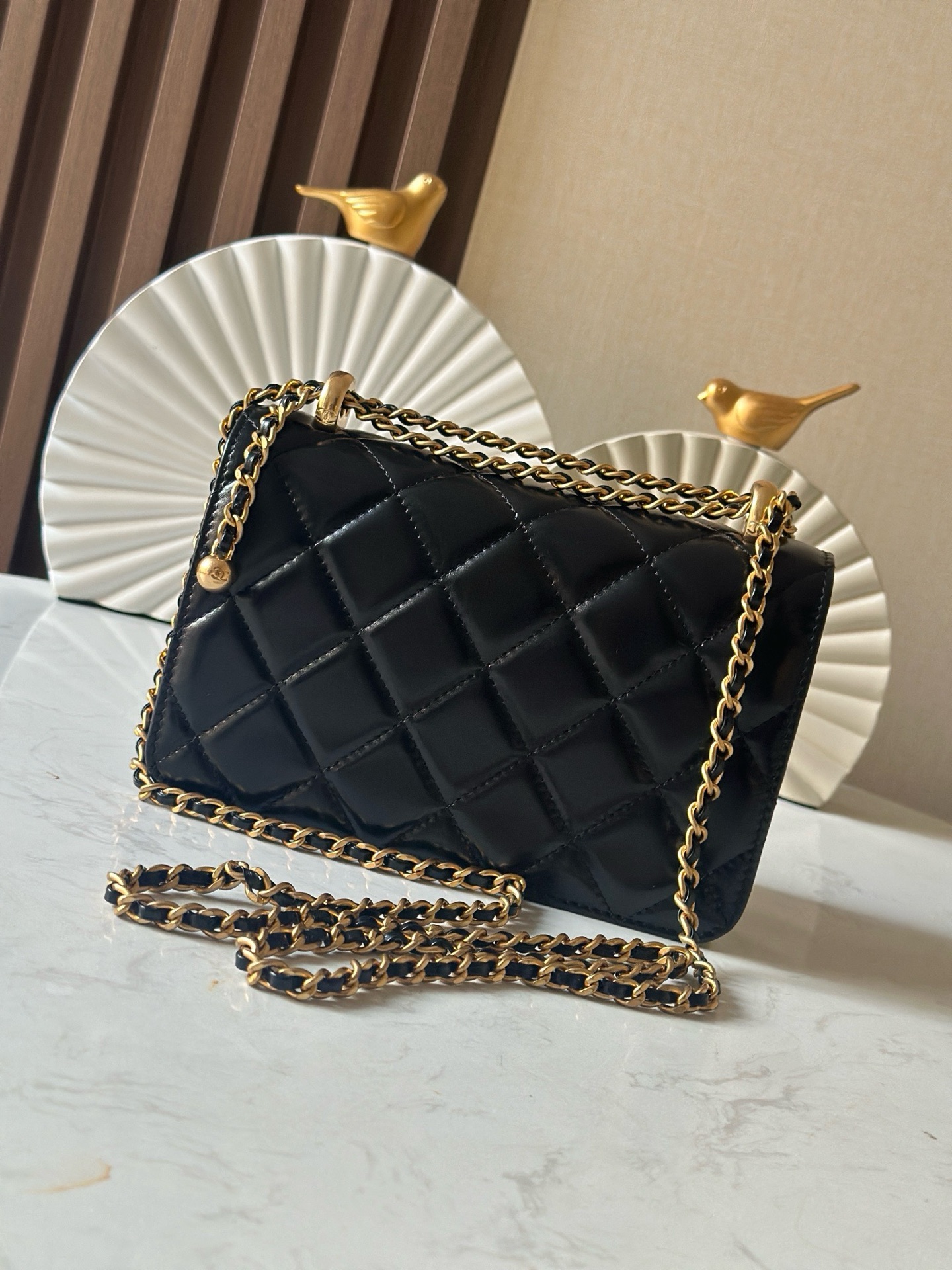Chanel Style Black Leather Chain Bag Bags Chain Bag detail image 4 from source 776546