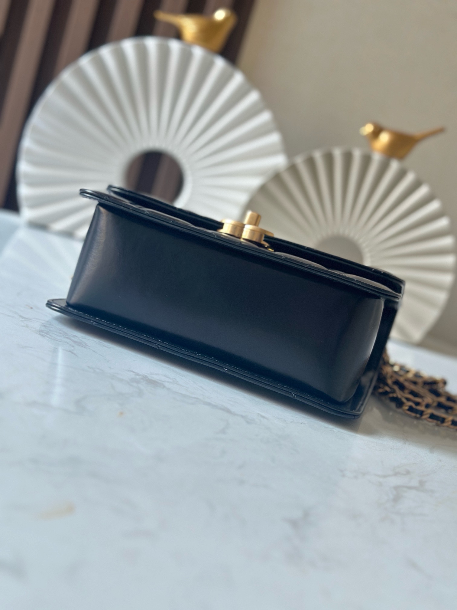 Chanel Style Black Leather Chain Bag Bags Chain Bag detail image 5 from source 776546