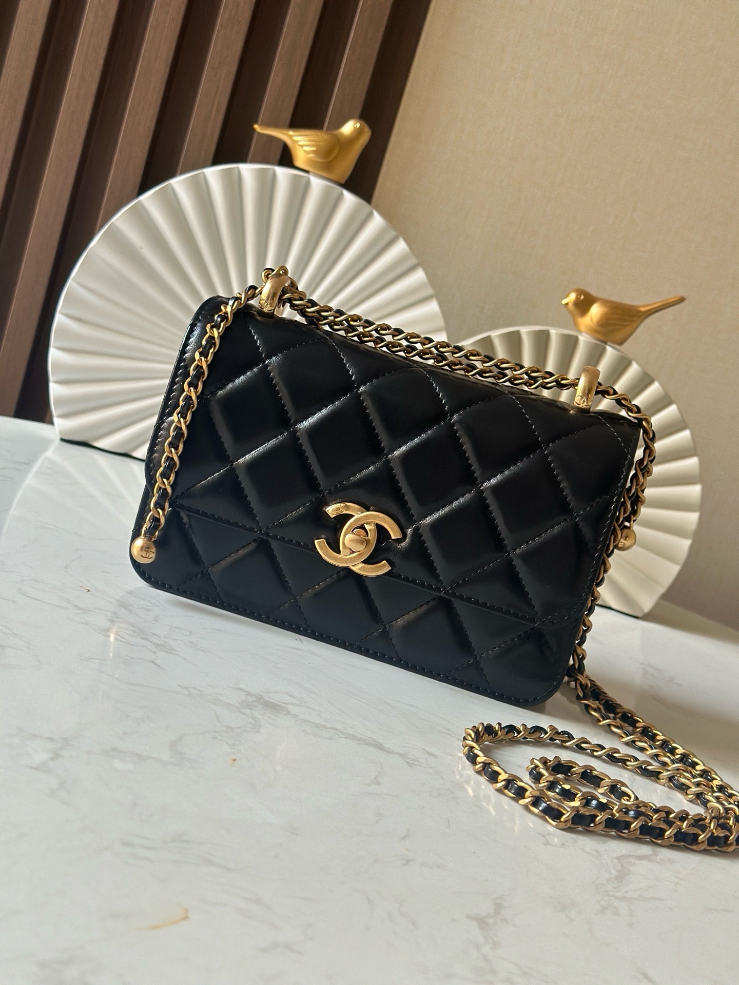 Chanel Style Black Leather Chain Bag Bags Chain Bag detail image 1 from source 776546