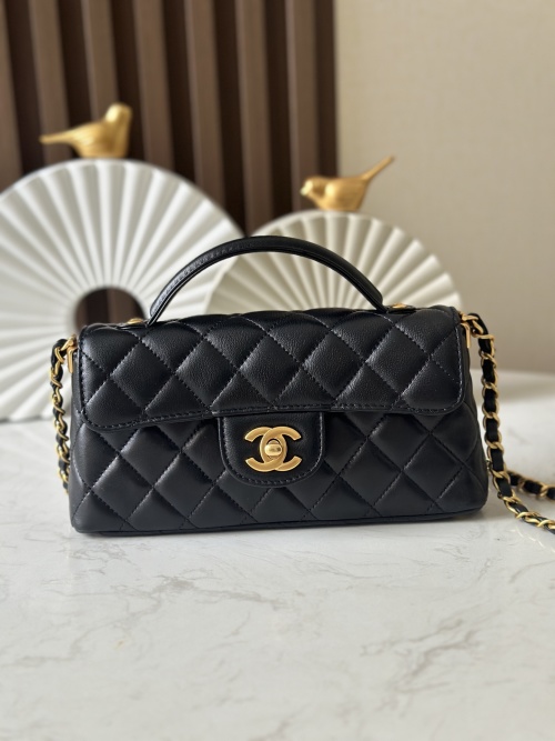 Chanel Black Medium Kelly Bag, 12x22x6cm, Leather with Gold Hardware 1 Chanel Black Medium Kelly Bag, 12x22x6cm, Leather with Gold Hardware