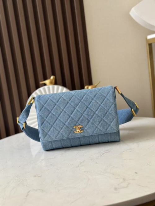 Chanel Vintage Denim Flap Bag, 25.5cm, Crossbody Shoulder Bag 1 Chanel Vintage Denim Flap Bag, 25.5cm, Crossbody Shoulder Bag