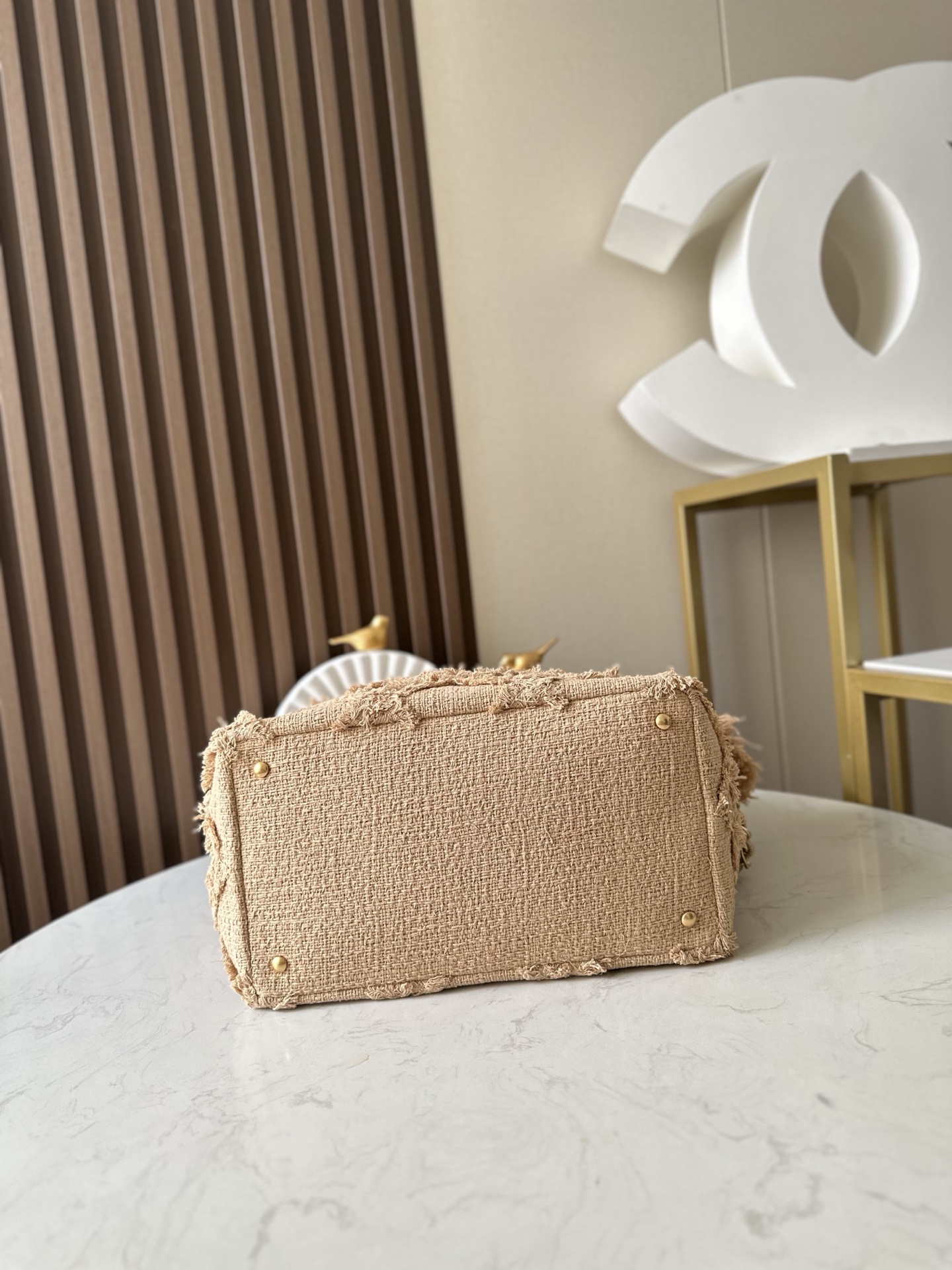 Chanel 小香vintage亚麻流苏tote 稻草包 磨砂大金扣 氛围感拉满的天花板tote包