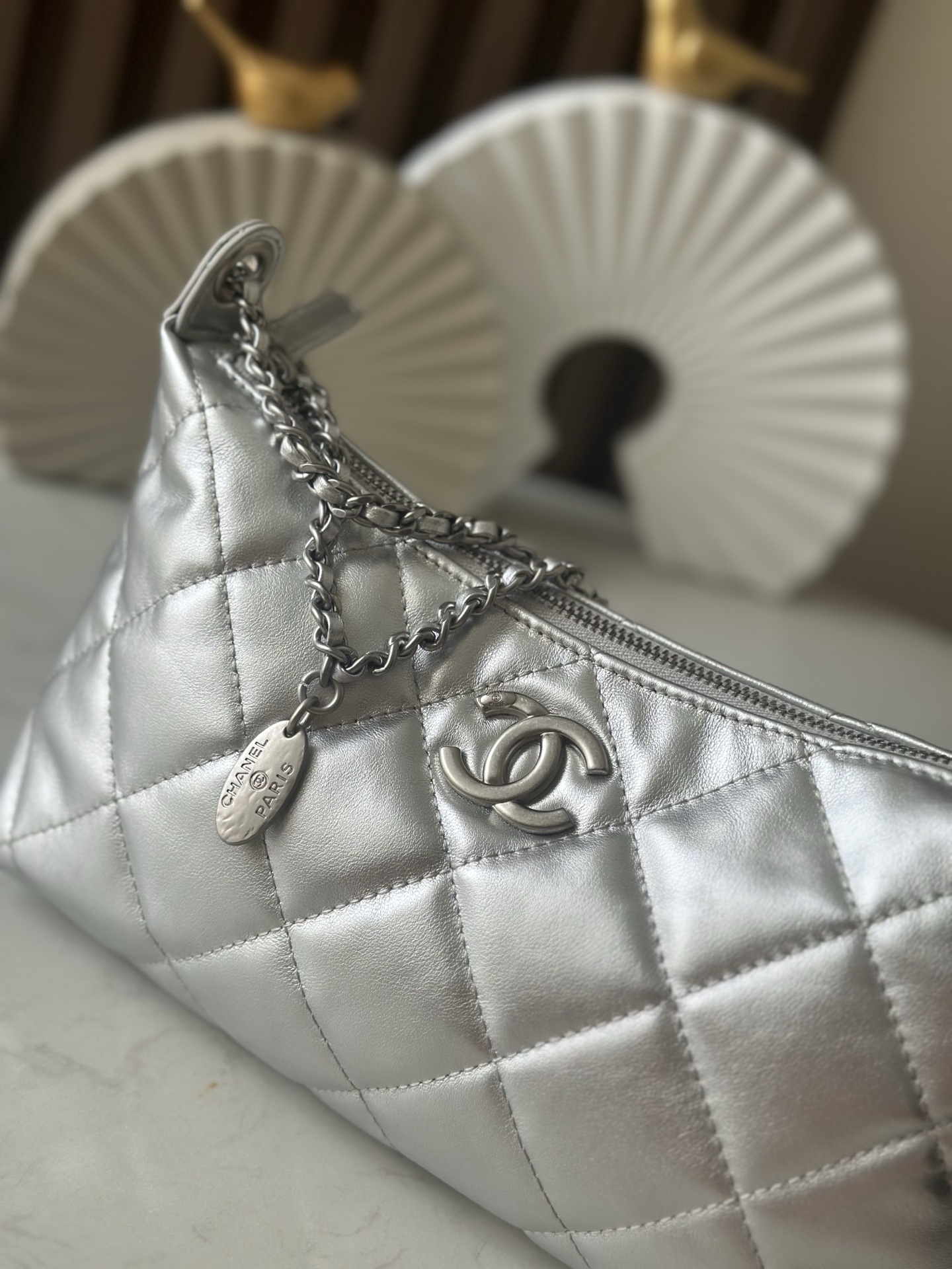Chanel Style Leather Hobo Bag style reference detail image 6 from source 776543
