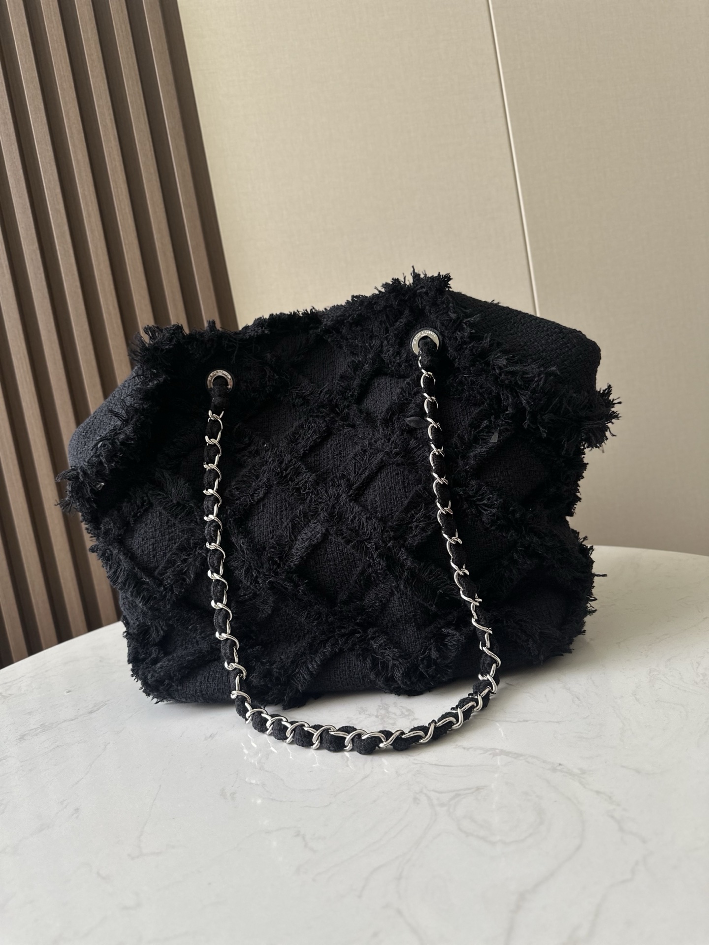 Chanel Style Black Tote Bag style reference detail image 4 from source 776549