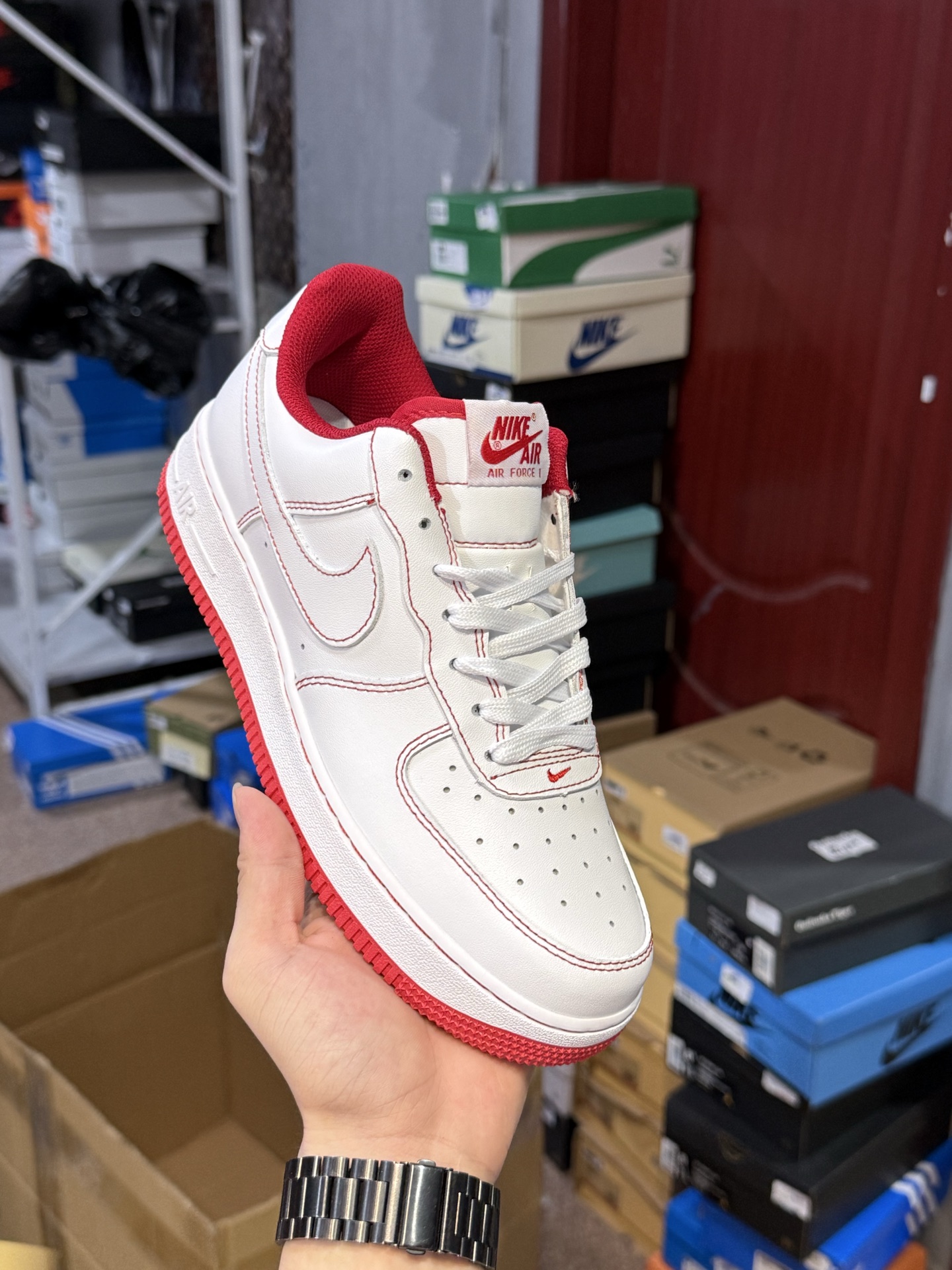 Nike Air Force 1 Low Top Sneakers - Ivory/Green Color, Limited Edition 8 i1754574818588 8594 0 7