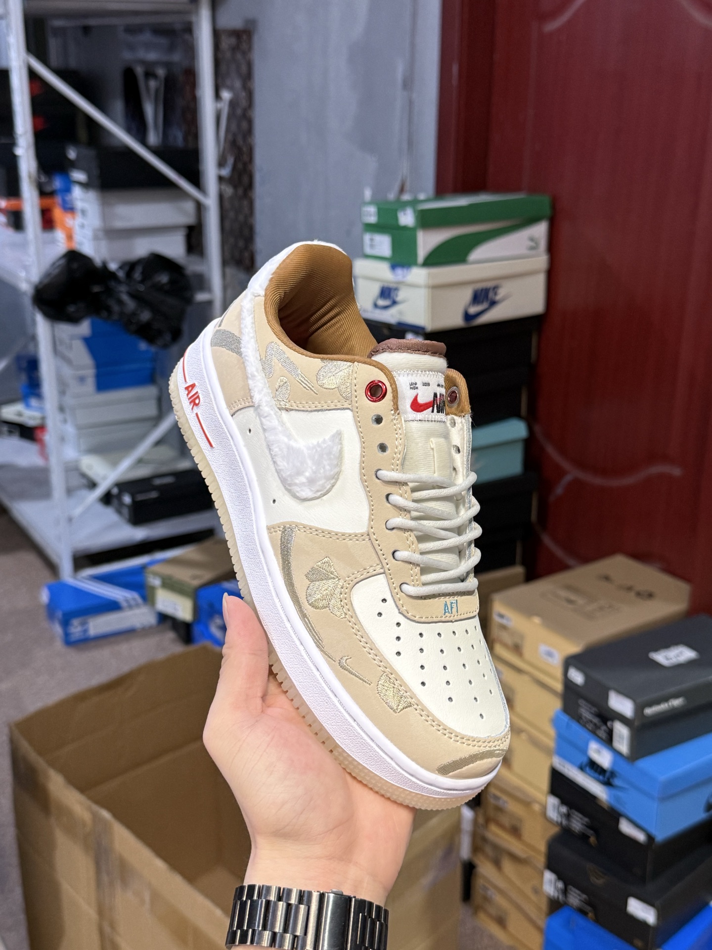 Nike Air Force 1 Low Top Sneakers - Ivory/Green Color, Limited Edition 6 i1754574823260 2734 0 5