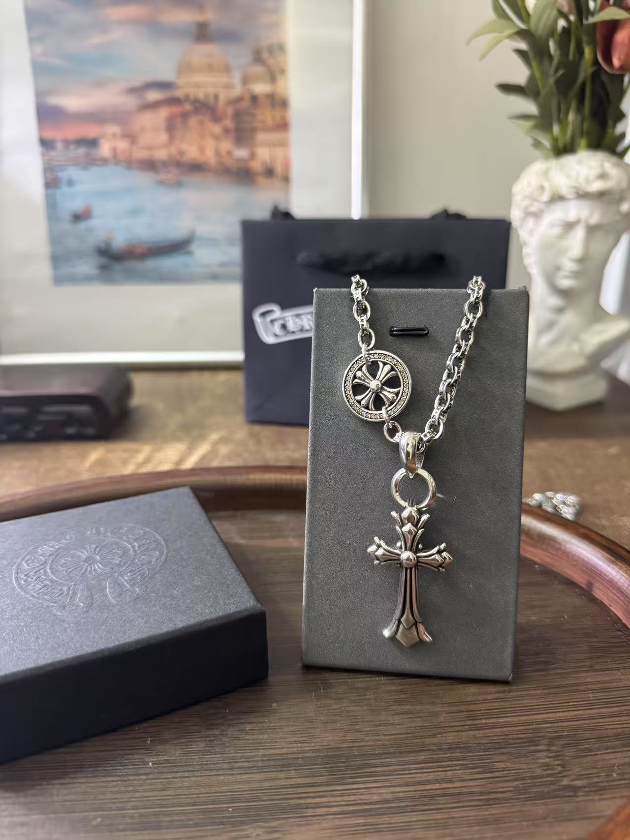 NO:385809,Chrome Hearts Counter New 2025 Original One-to-One Men and Women Same Model Croxin Necklace, Elegant Jewelry, Chrome Hearts, Chrome Hearts, Necklace19860909Chrome Hearts  专柜新款2025 原版一比一 男女同款 克罗心项链,饰品精品,chrome hearts,chrome hearts,necklace,Jewelry