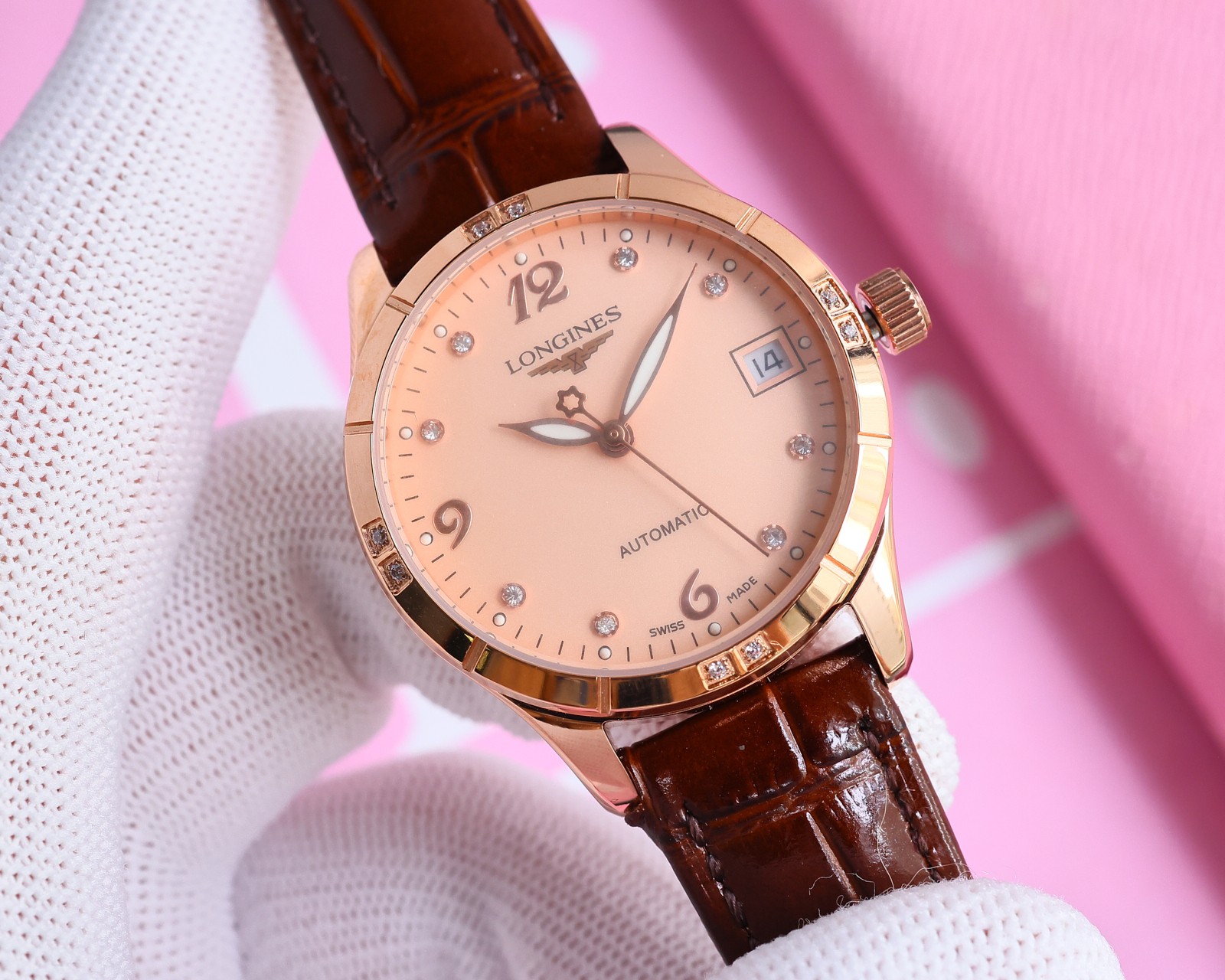 Luxurious Women’s Wristwatch: 1840-KIMP1955, Italian Leather, Sapphire Crystal, 100m Waterproof - 图片 5