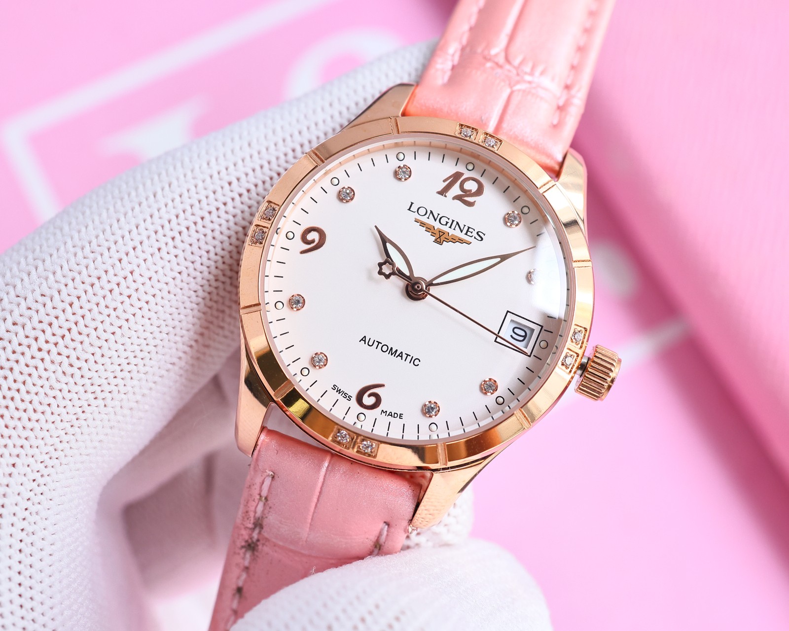 Luxurious Women’s Wristwatch: 1840-KIMP1955, Italian Leather, Sapphire Crystal, 100m Waterproof - 图片 3