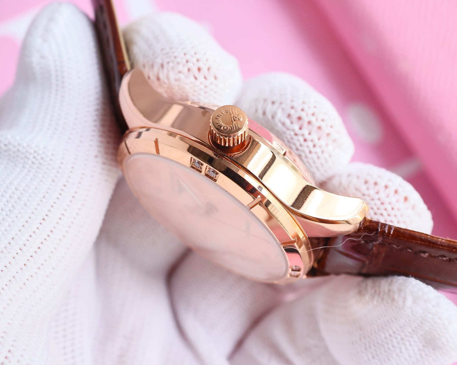Luxurious Women’s Wristwatch: 1840-KIMP1955, Italian Leather, Sapphire Crystal, 100m Waterproof - 图片 6