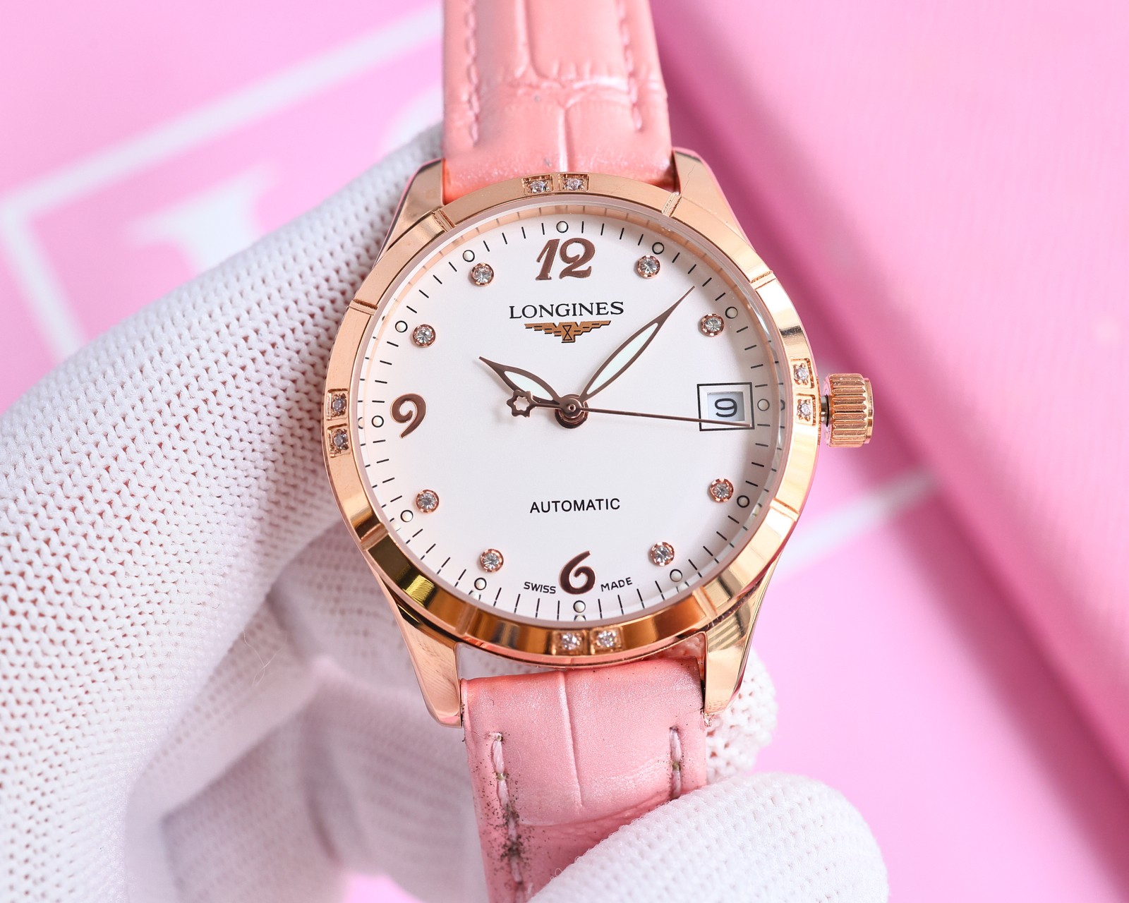 Luxurious Women’s Wristwatch: 1840-KIMP1955, Italian Leather, Sapphire Crystal, 100m Waterproof - 图片 2