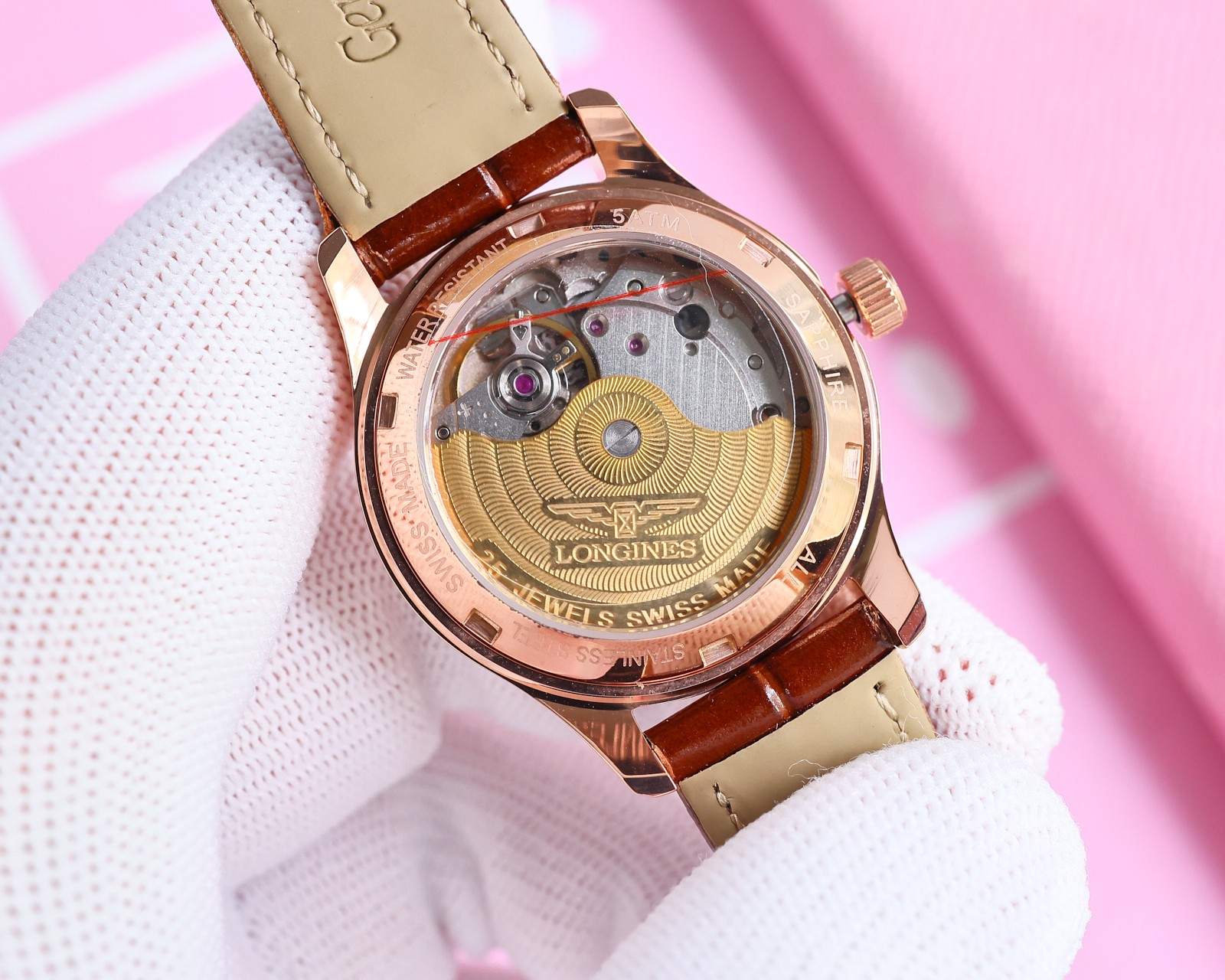 Luxurious Women’s Wristwatch: 1840-KIMP1955, Italian Leather, Sapphire Crystal, 100m Waterproof - 图片 8