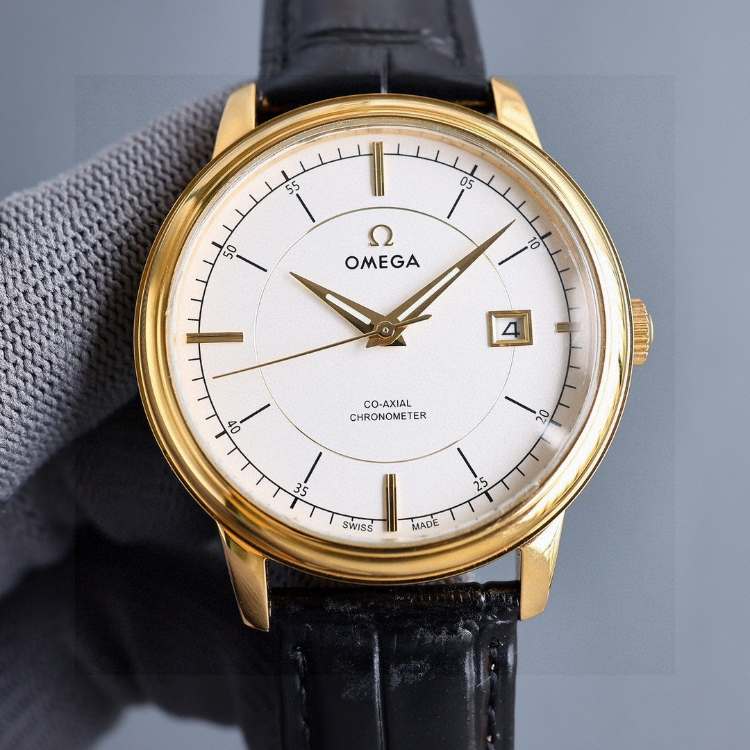Title: Omega Disk Fly Series Watch Features Blanche 1725 Gold Design, 316L Steel Casing, 8115 Core, 40mm Diameter, 48-Hour Power. - 图片 4