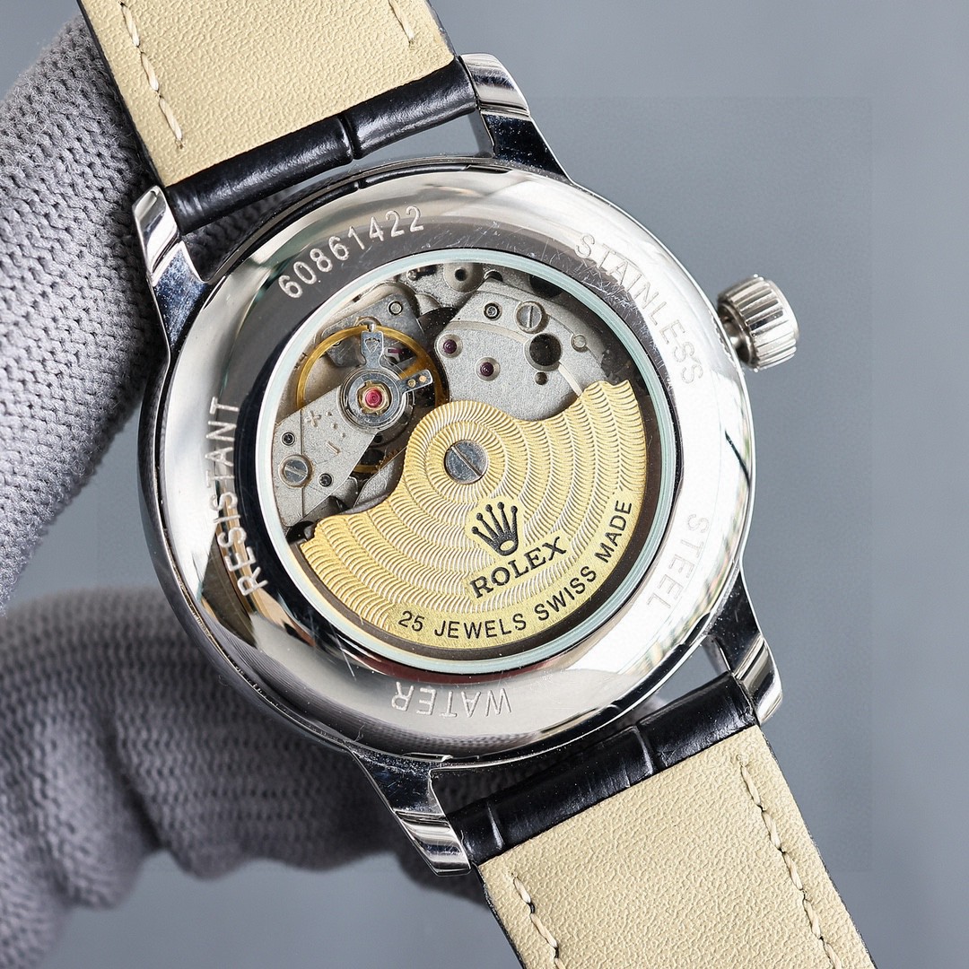 Rolex Style Beige Leather Watches Watches Watches detail image 8 from source 765454
