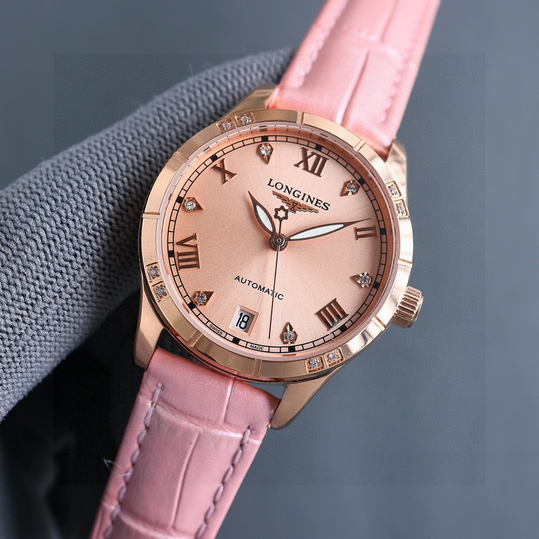 “White Zen 1840 Gold P 1955 Women’s Wristwatch: Luxury Design with Italian Leather and Sapphire Crystal Glass” - 图片 4