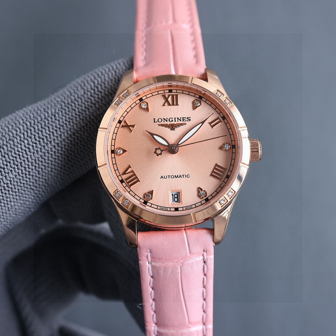 “White Zen 1840 Gold P 1955 Women’s Wristwatch: Luxury Design with Italian Leather and Sapphire Crystal Glass” - 图片 2