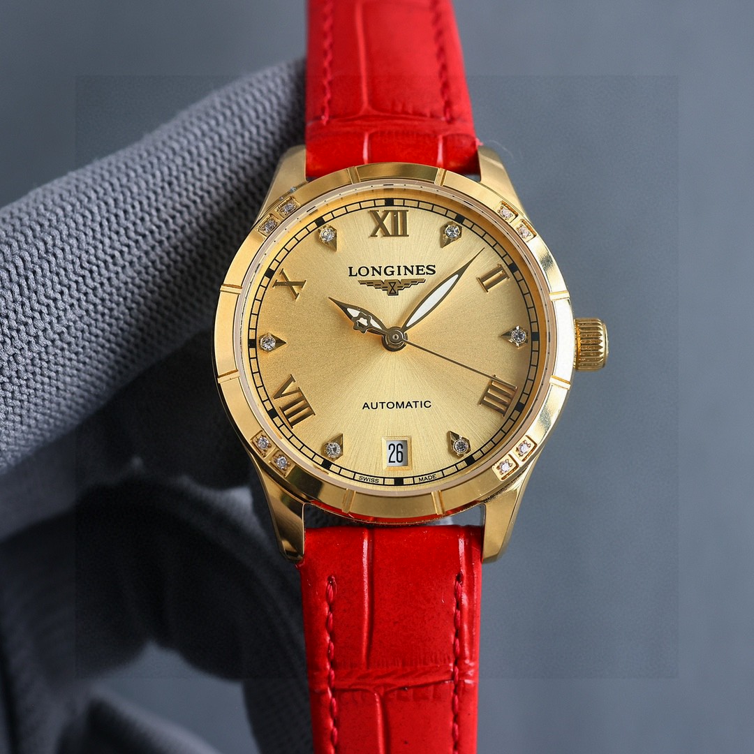 “White Zen 1840 Gold P 1955 Women’s Wristwatch: Luxury Design with Italian Leather and Sapphire Crystal Glass”