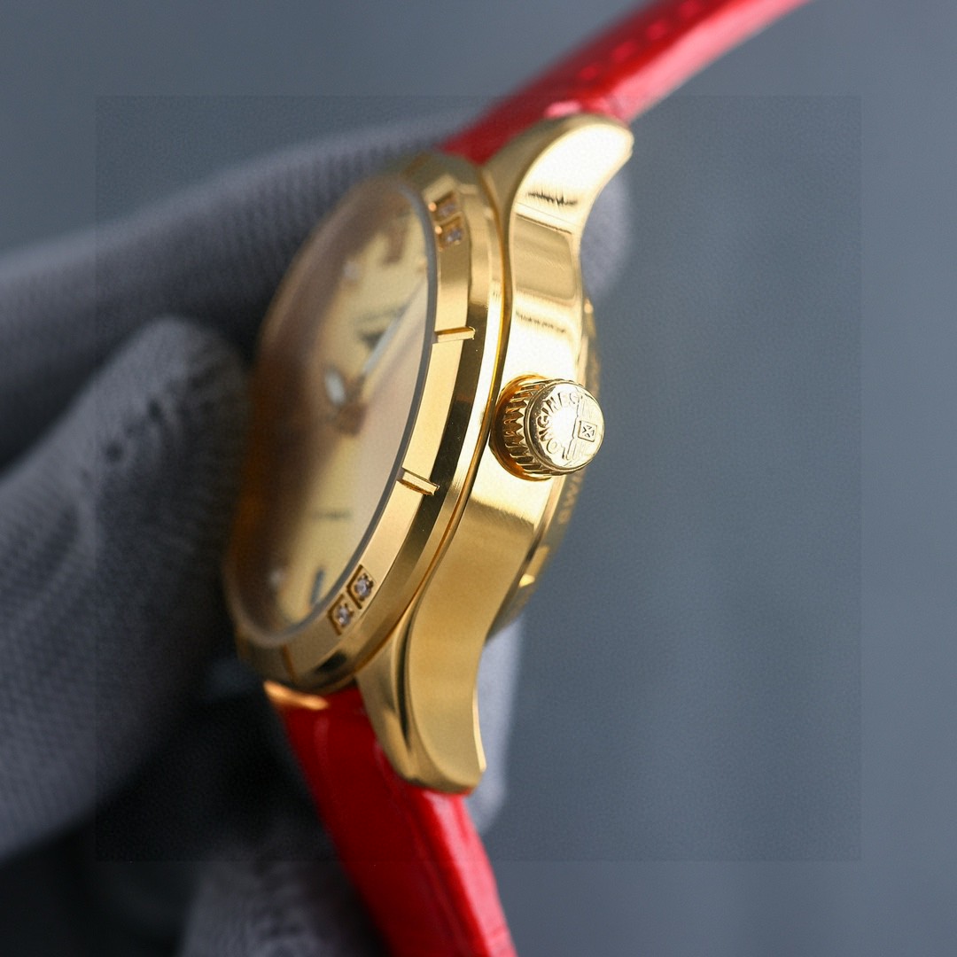 “White Zen 1840 Gold P 1955 Women’s Wristwatch: Luxury Design with Italian Leather and Sapphire Crystal Glass” - 图片 7