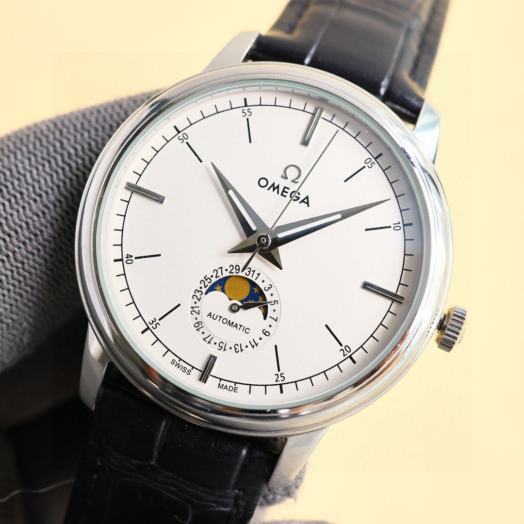 Omega Style Beige Leather Watches Watches Watches detail image 3 from source 765567