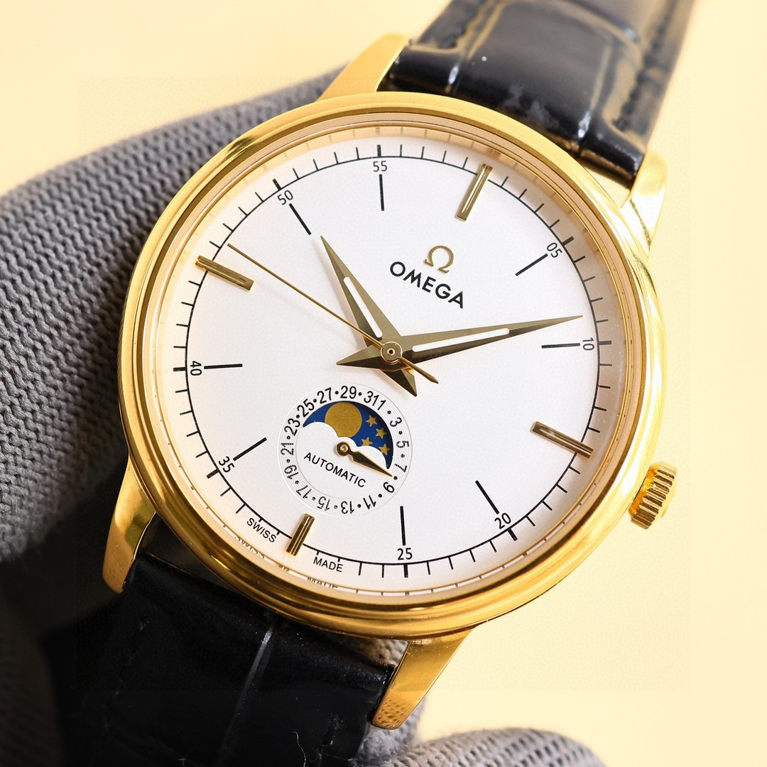 Omega Style Beige Leather Watches Watches Watches detail image 5 from source 765568
