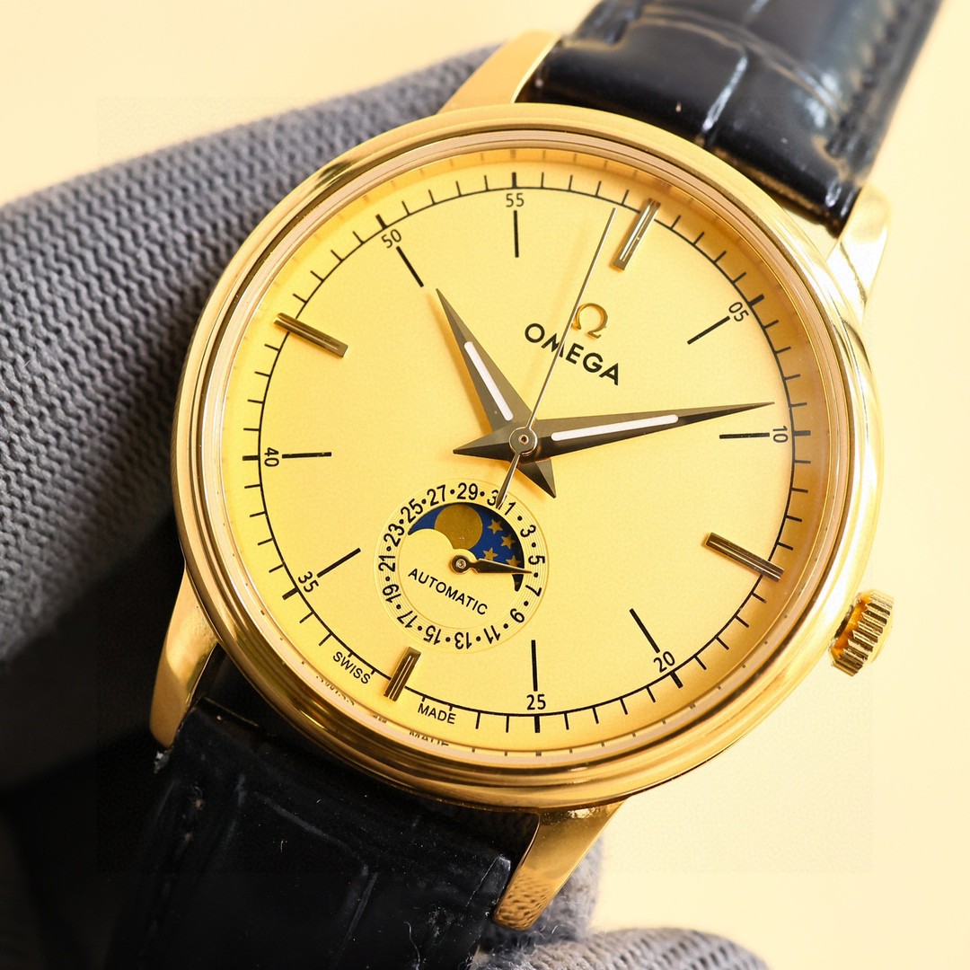 Omega Style Beige Leather Watches Watches Watches detail image 3 from source 765568