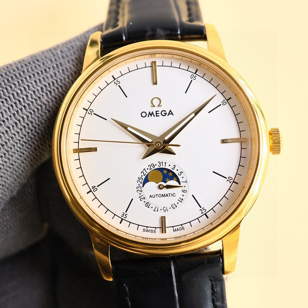 Omega Style Beige Leather Watches Watches Watches detail image 4 from source 765568