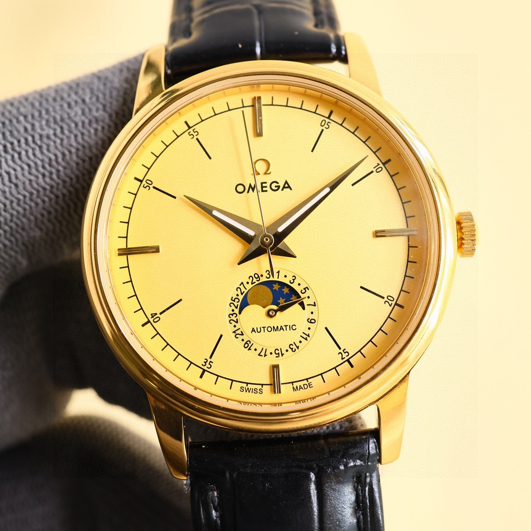 Omega（欧米茄） Style Beige Leather Watches Lookbook Reference image 2