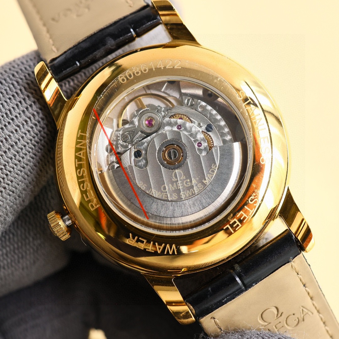 Omega Style Beige Leather Watches Watches Watches detail image 8 from source 765568