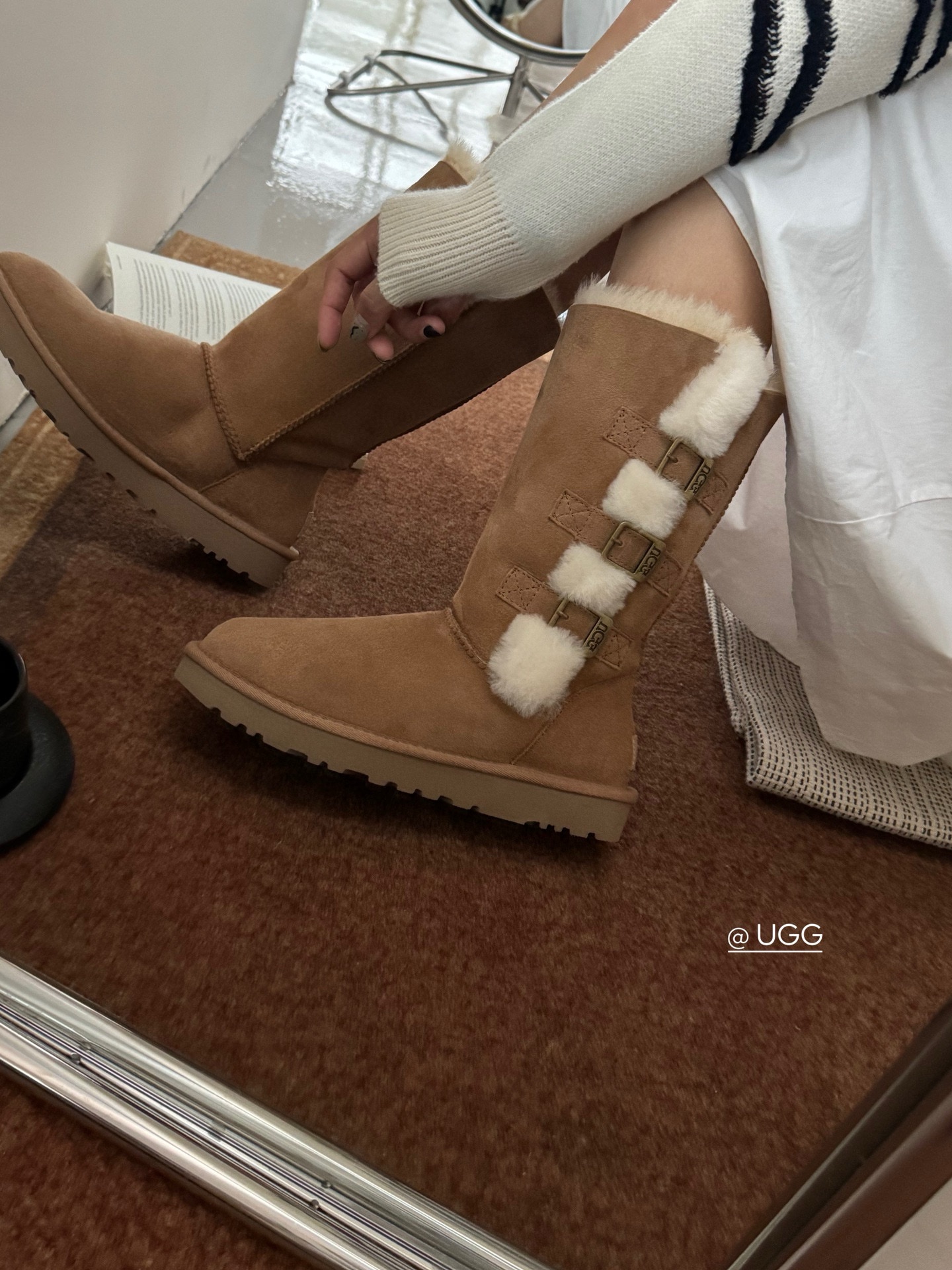 new栗色3扣实拍Ugg