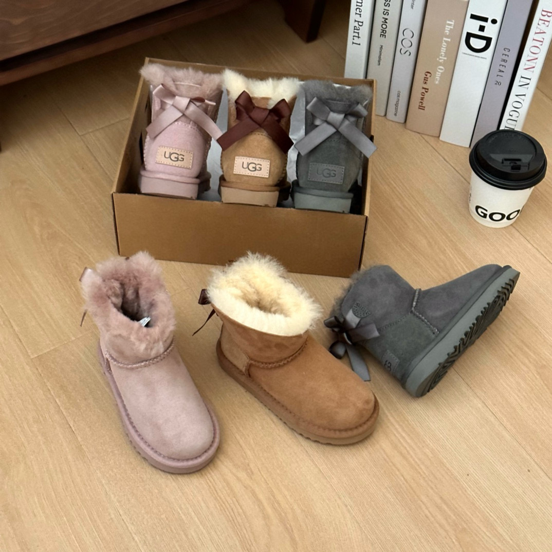 Ugg经典基本儿童款# 单丝带🎀✨
✅儿童的最佳选择
size：25-34
color：栗色 .灰色. 