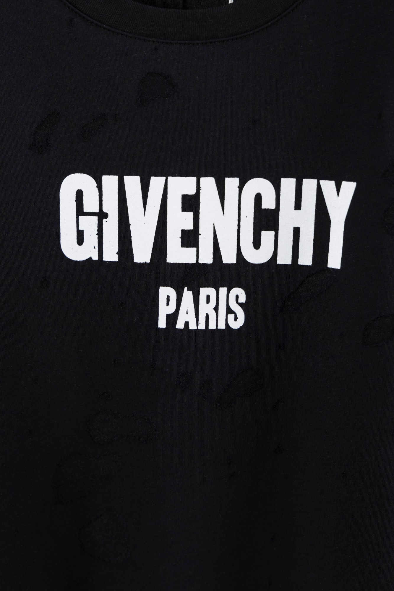 🅿️90配小书本
款号GF01
【高版】纪梵希Givenchy gvc烧花字母印花大破洞圆领短袖，康利数码直喷印花，专柜同步上新，男女同款
尺码:Xs- XL