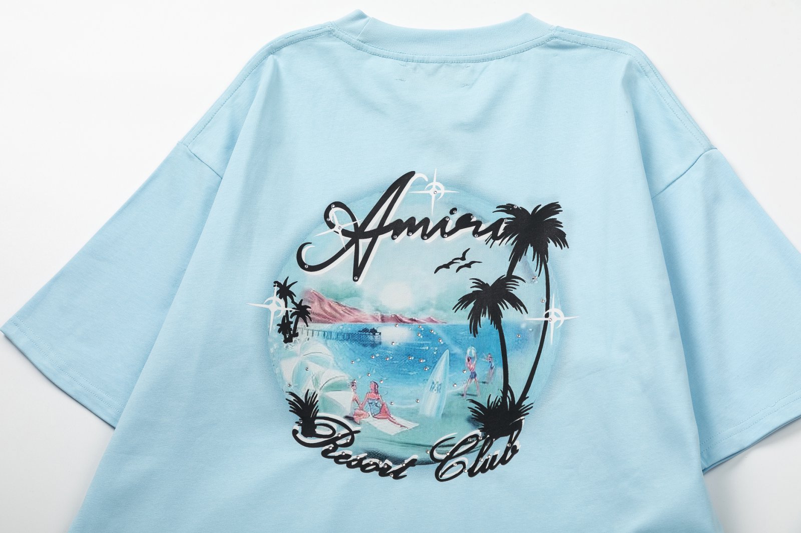 Amuri Digital Printing Rigo: 300g Heavy Fabric in Black and Sky Blue, Sizes SM-XL - 图片 8